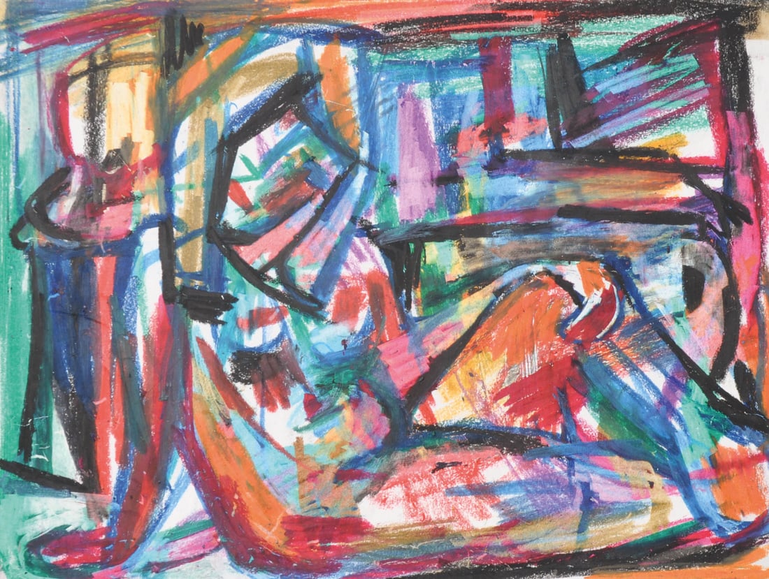 Hilde Goldschmidt (Leipzig/Lipsia 1897 - Kitzbühel 1980): Ruhende;Pastell, 23,8 x 31,5 cm