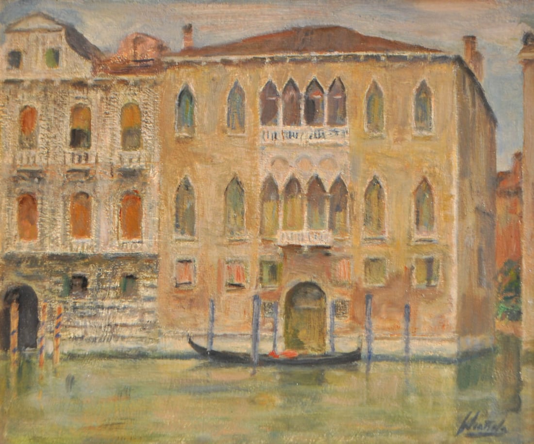 Ferruccio Scattola (Venedig/Venezia 1873 - Rom/Roma 1950): Venedig;Öl auf Karton, 34 x 41 cm, gerahmtSigniert