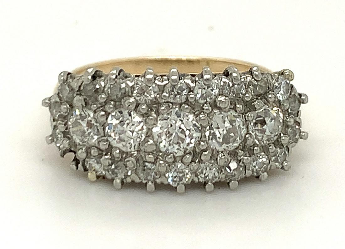 14KT Yellow and White Gold Diamond Cocktail Ring (1 of 4)