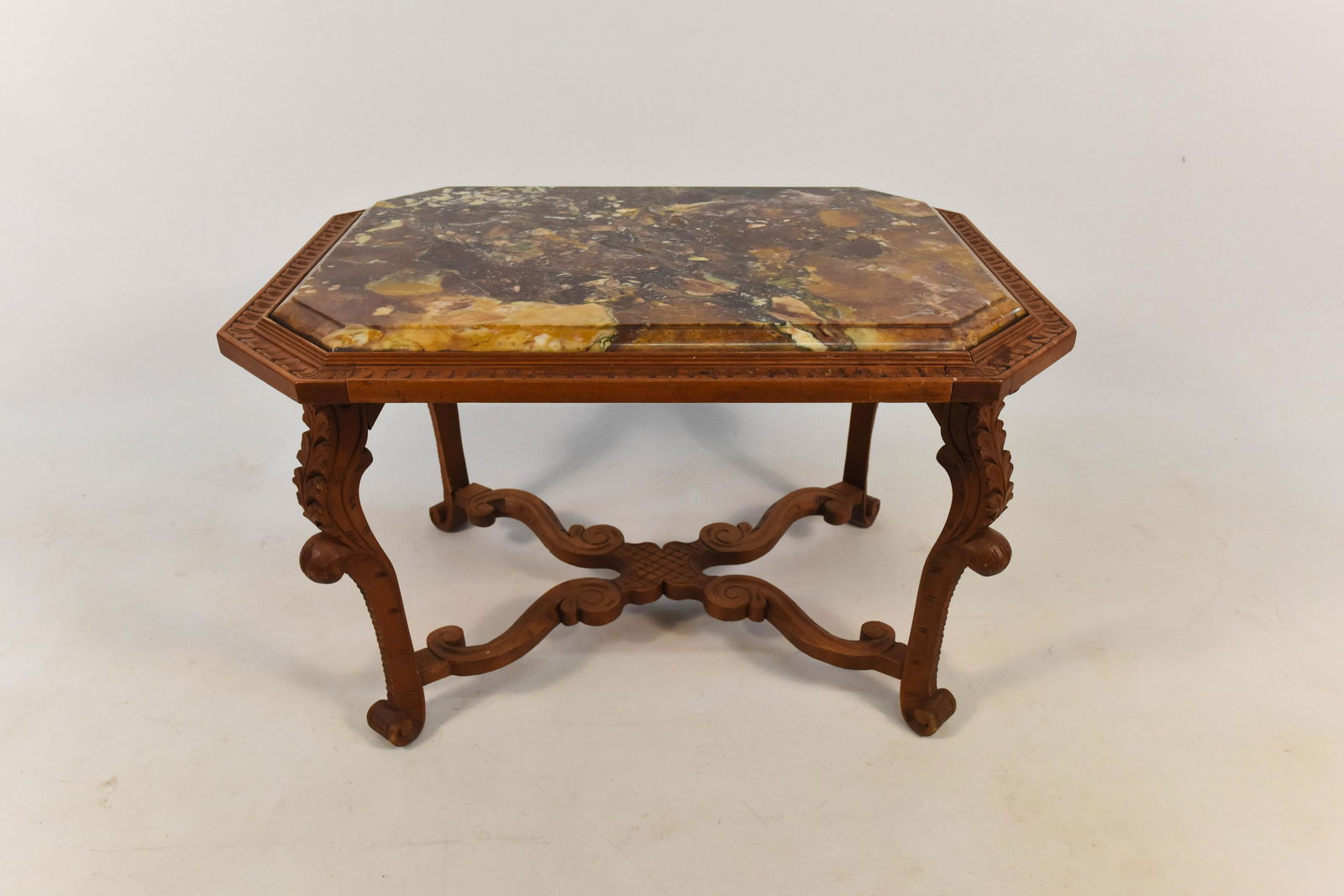 Louis XV Style French Carrera Marble Top Side End Table (1 of 7)