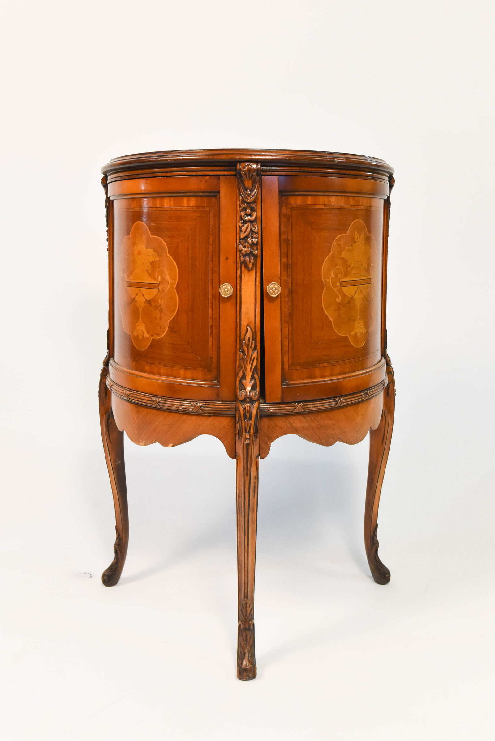 Antique Louis XVI Style Demilune Marquetry Console (1 of 8)