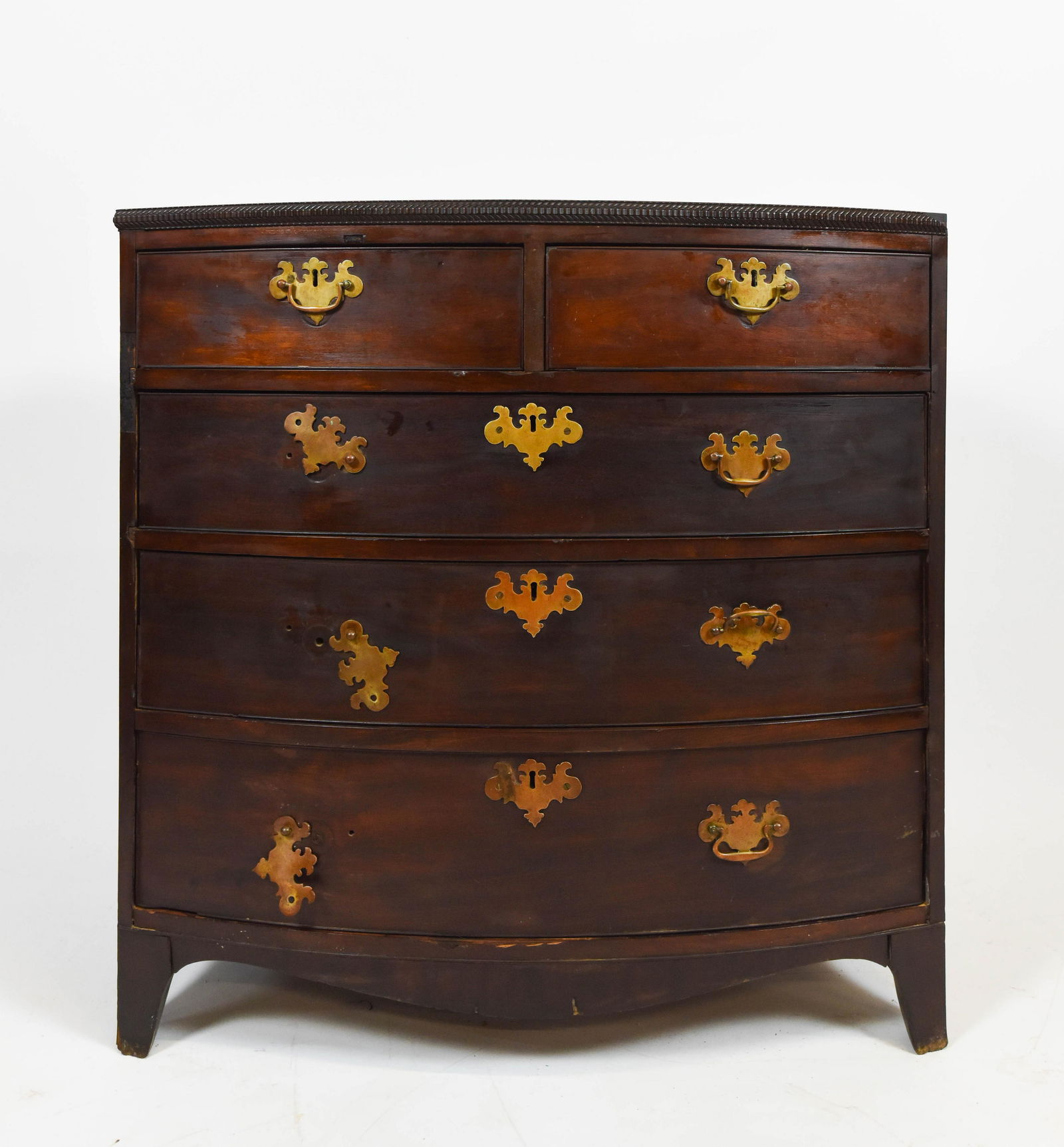 Antique Bow Front George III Style Chest of Drawers (1 of 7)