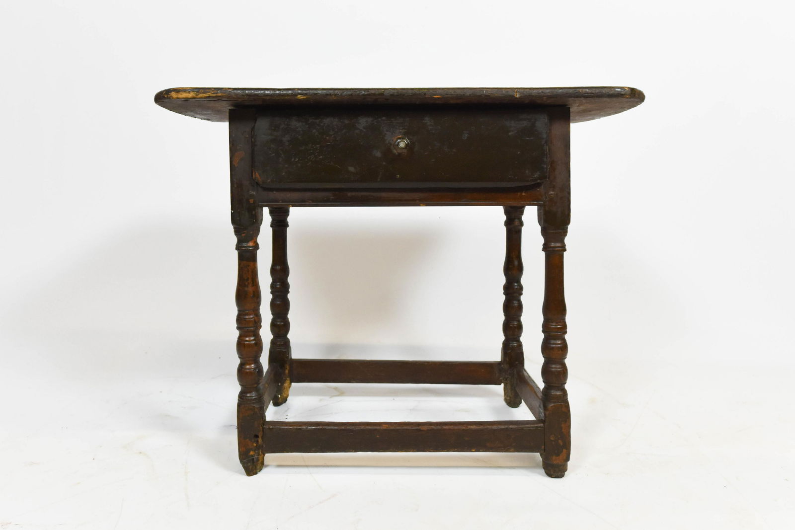 18th Century Oak Turned Sausage Leg Side Console Table (1 of 4)