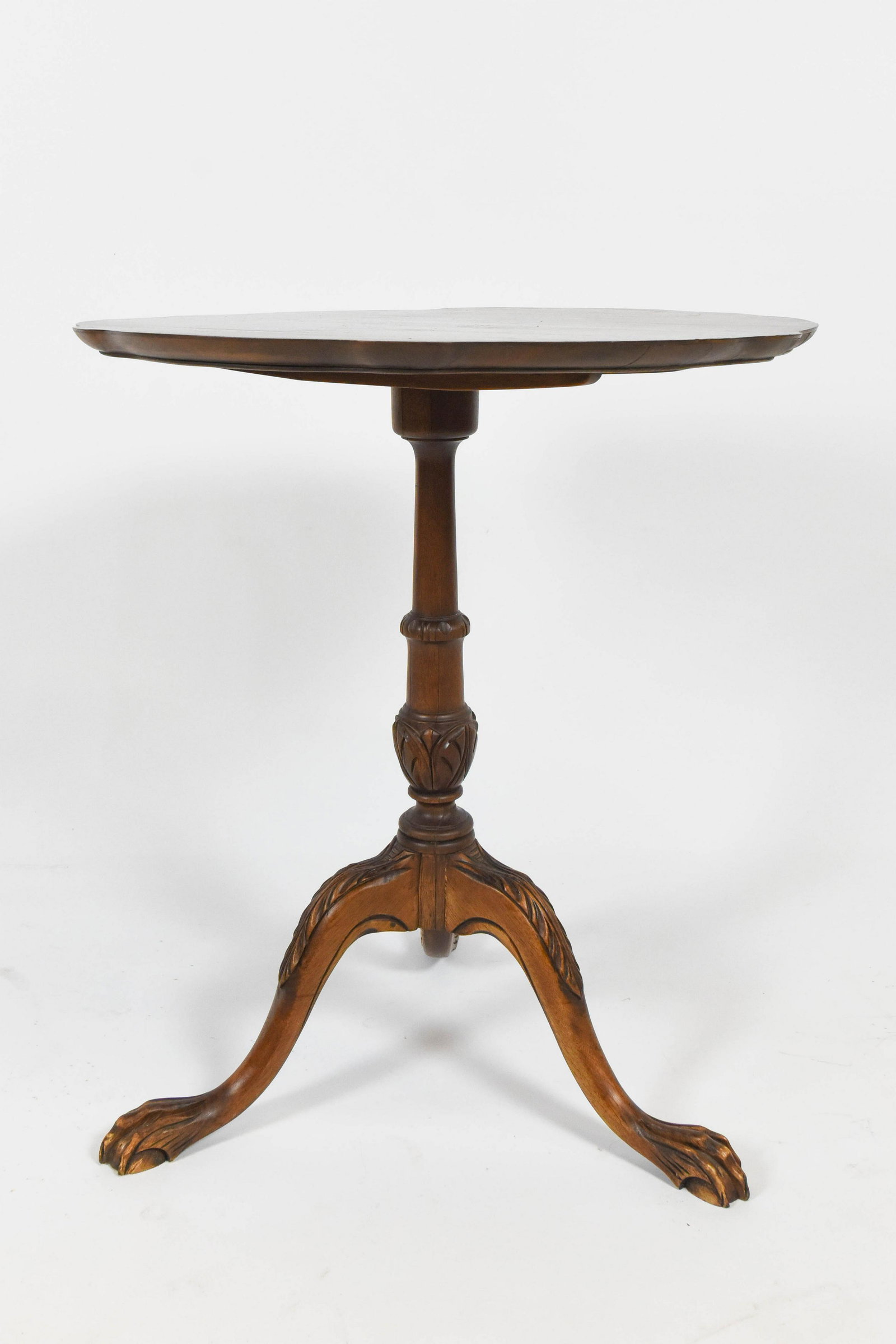 Tilt Top Parlor Accent Table: Carved Ball and Claw Feet, Feet Have Been Glued