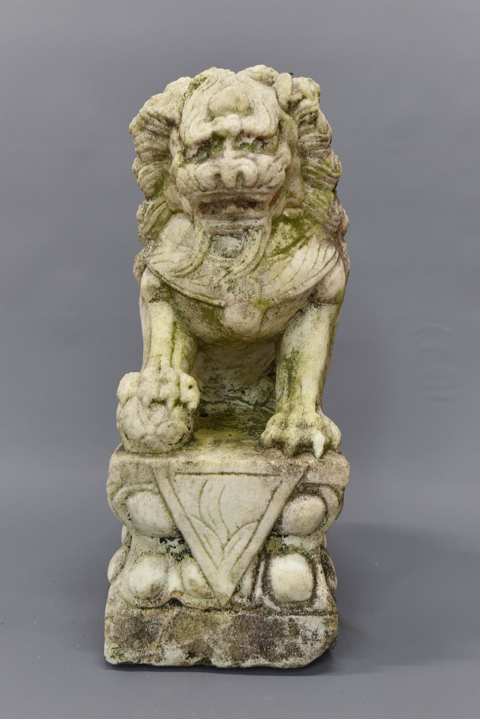Antique Marble Foo Dog Statue (1 of 3)