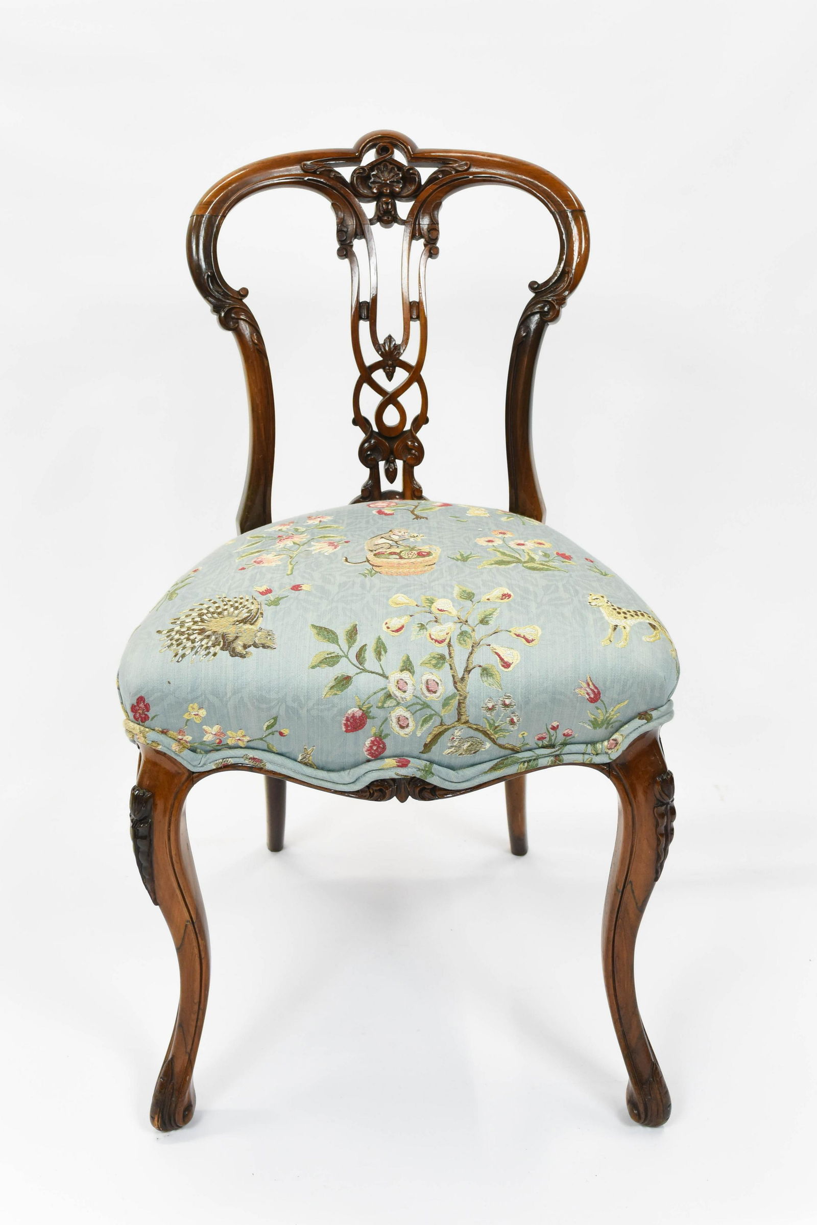 Chinoiserie Fauteuil Accent Chair, Embroidered Silk (1 of 6)