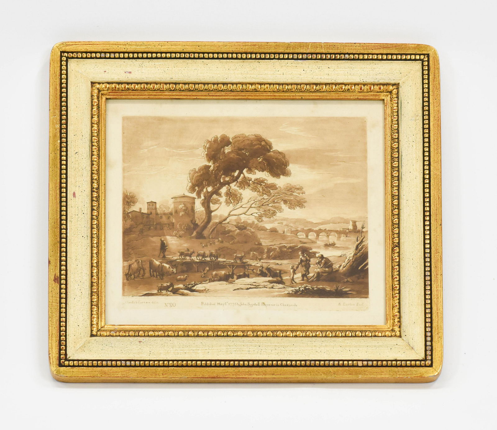 Claude Le Lorrain “Devint” No 90: R Earlom Fucit, Published May 1775 by John Boydell Engraver in Cheapside. Art Dimensions: 8.25 x 10