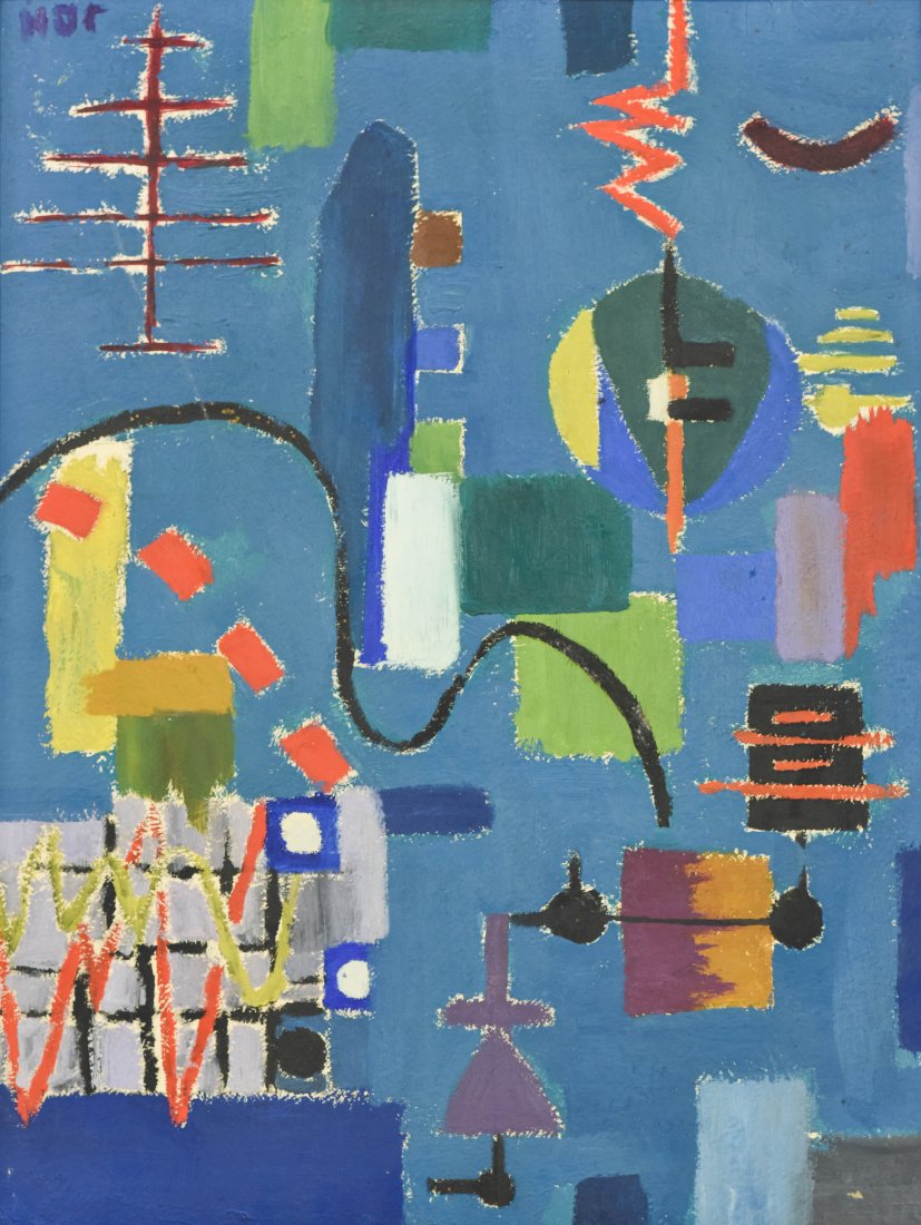 Folksy Geometric Abstract Study oil on canvas (1 of 4)