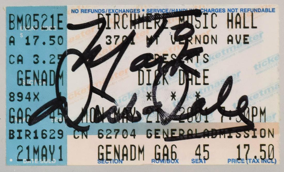 Signed Dick Dale Concert Ticket (1 of 2)