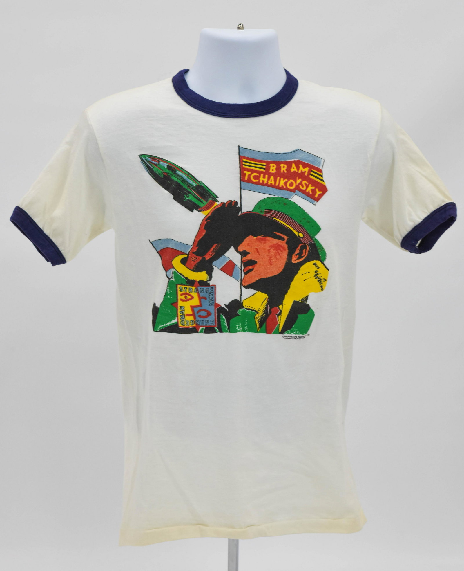 Original Vintage Bram Tchaikovsky Concert Tour T-Shirt: Original Vintage 1979 Bram Tchaikovsky Concert Tour T-Shirt SIze M White and Blue