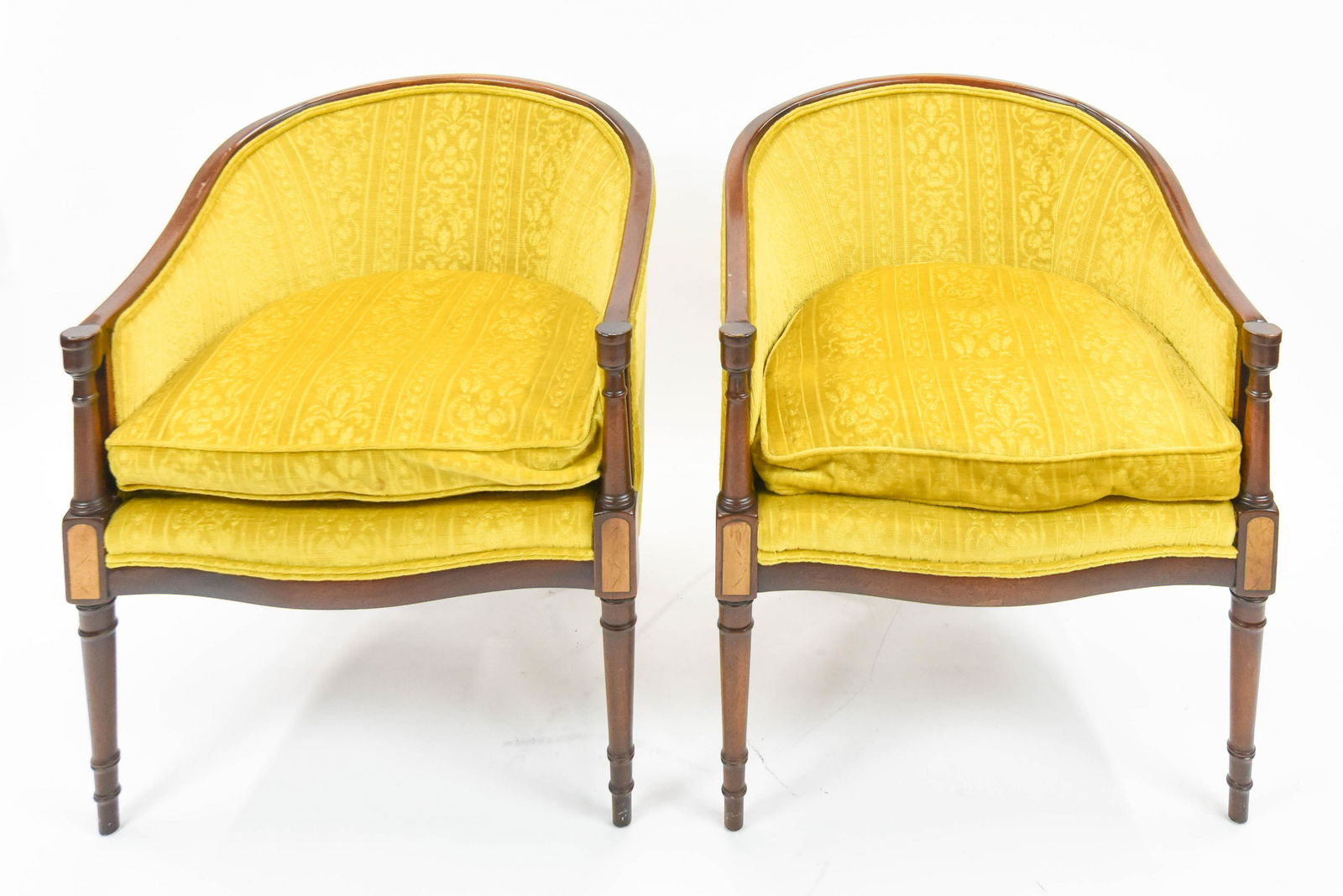 Heritage French Style Bergere Upholstered Armchairs (1 of 10)