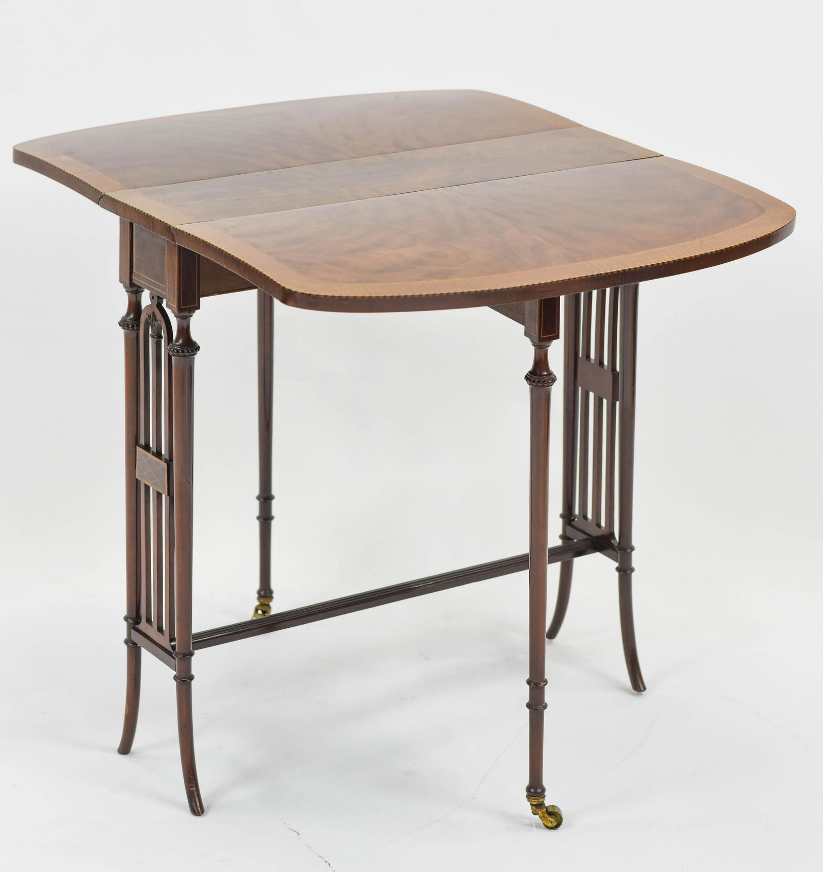 Small Antique Gate Leg Table w/Banded Inlay (1 of 9)