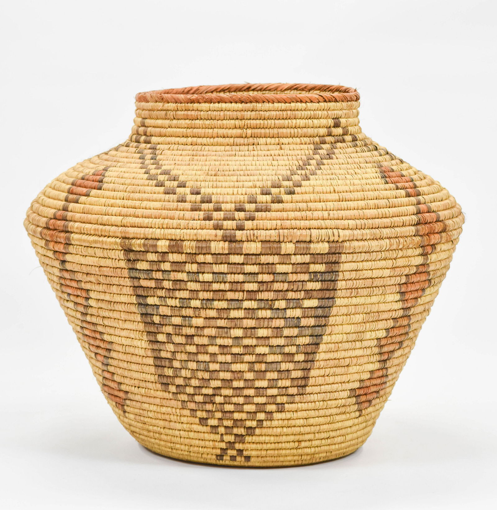 Native American Indian Coiled Olla Basket (1 of 4)