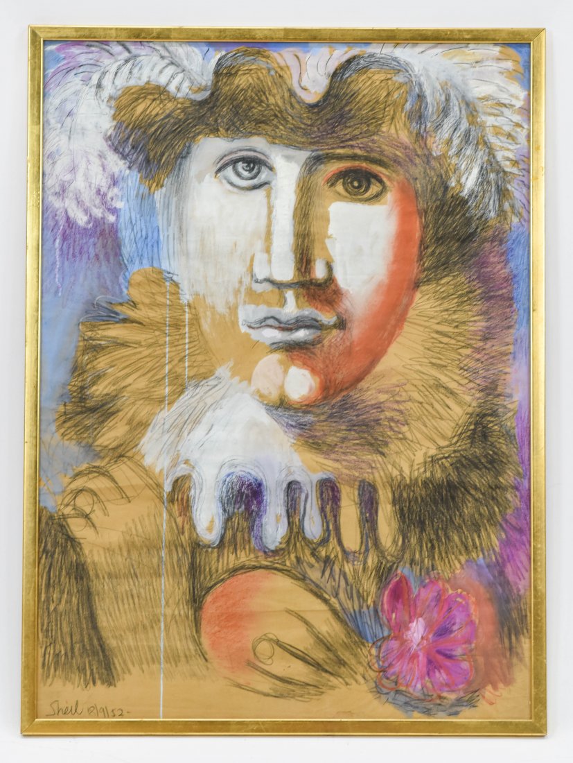 Peter Sheil Framed Portrait of Man Head Painting Signed (1 of 4)