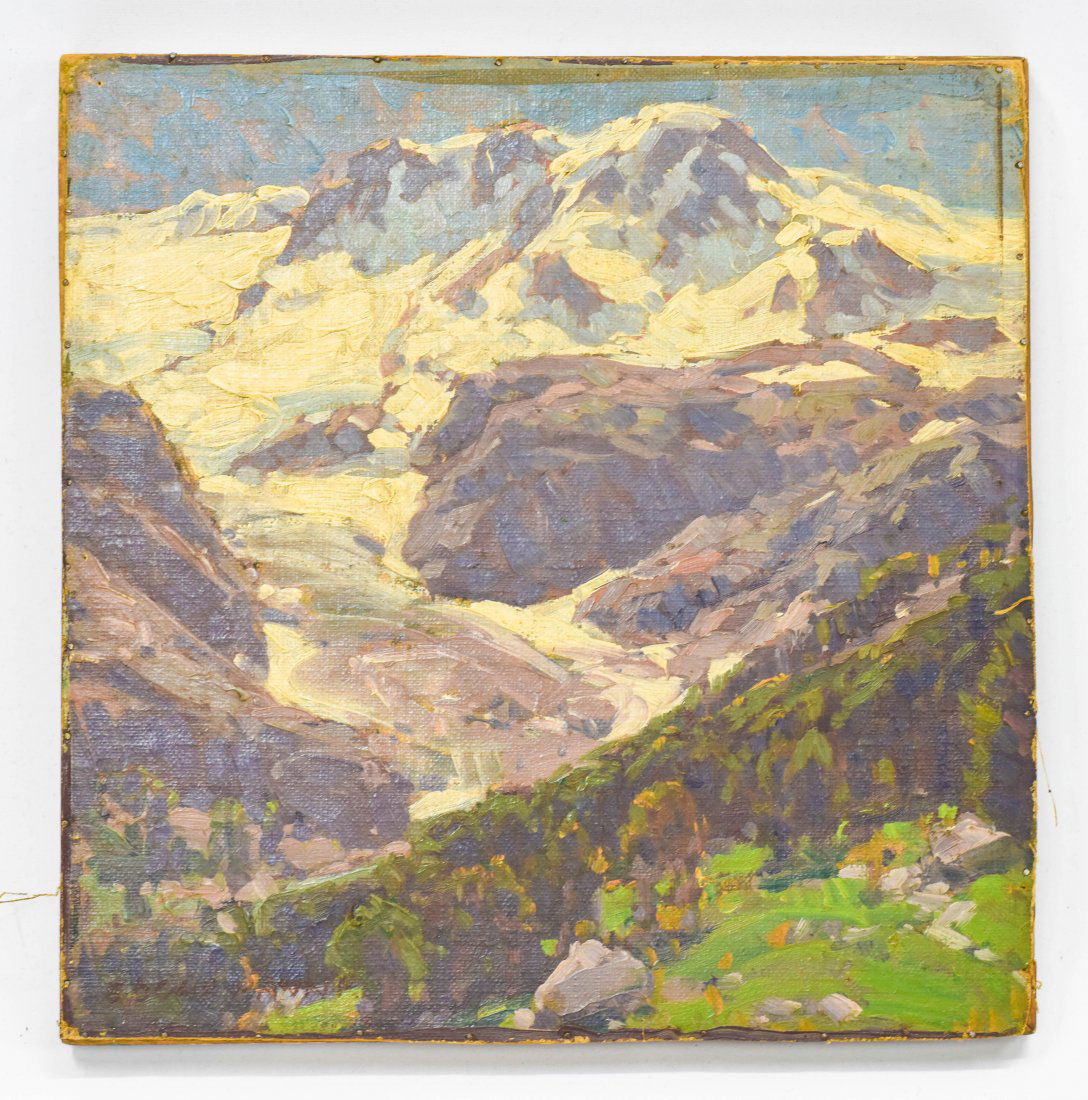 Edgar Payne Shadow Lake Landscape Oil on Board (1 of 4)