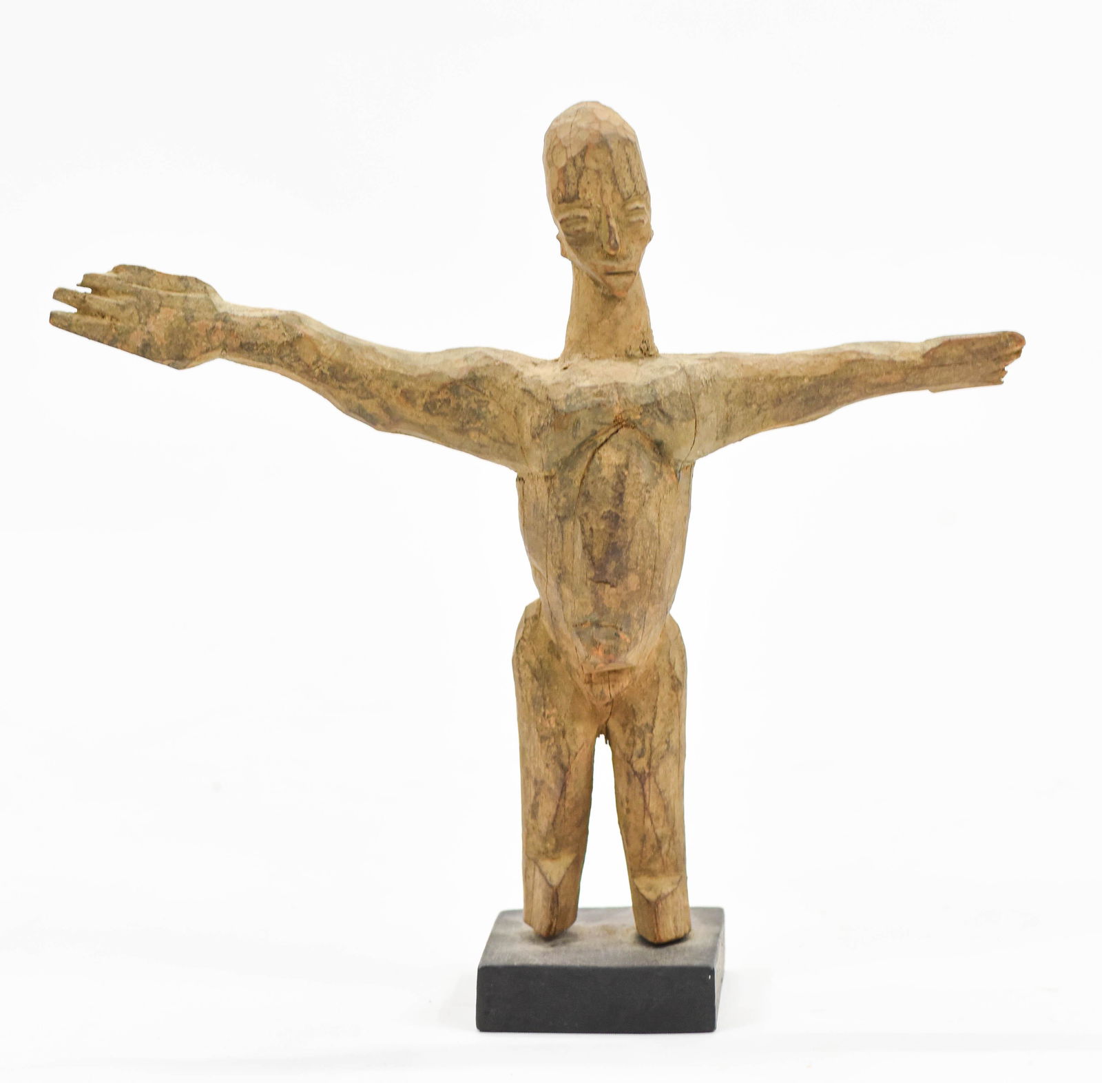 African Standing Carved Wood Statue on Museum Base (1 of 4)