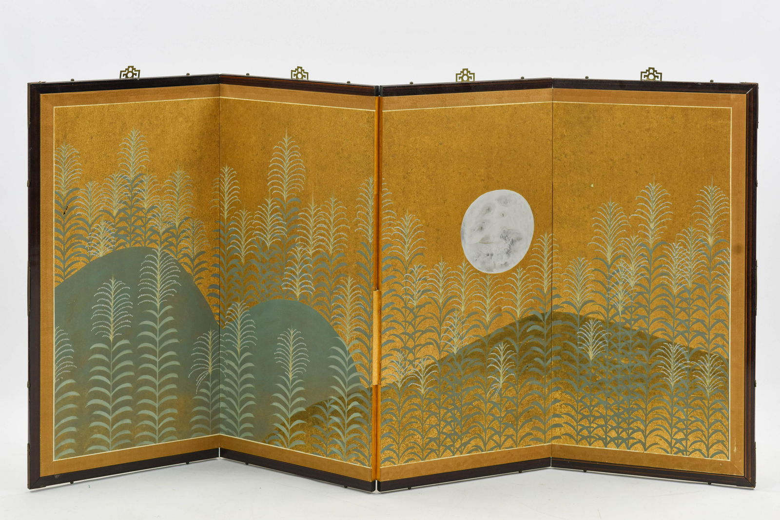 Byobu Four Panel Painted Asian Screen (1 of 7)
