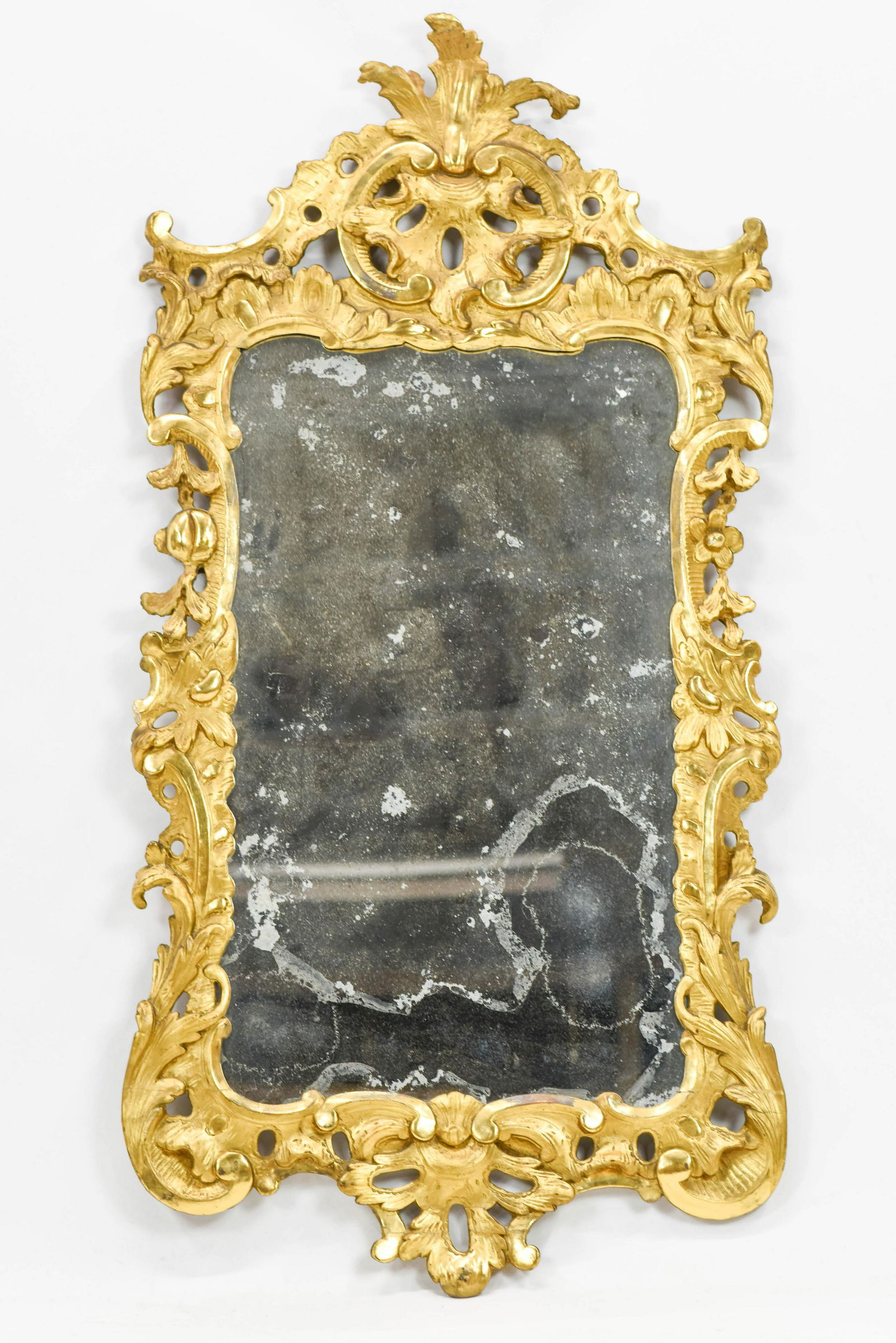 Large Antique George III Giltwood Wall Mirror 49" x 24" (1 of 7)