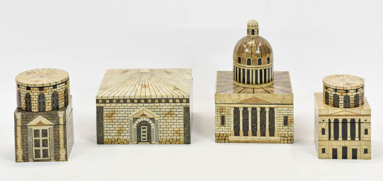 Set of Four Architectural Lidded Boxes (1 of 6)