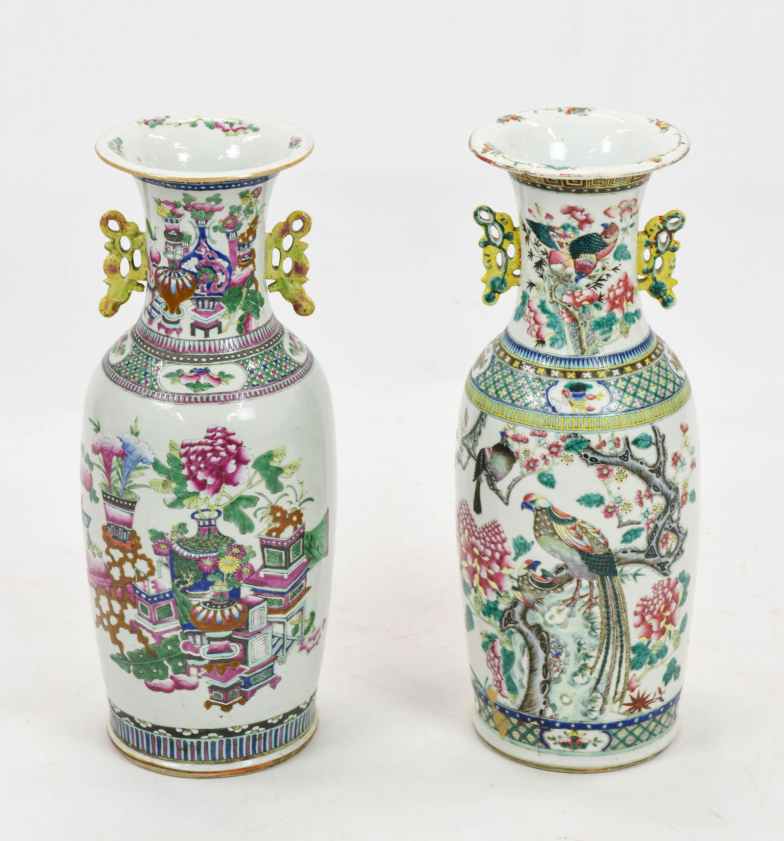 Pair Chinese Export Porcelain Rose Medallion Jadinieres (1 of 9)