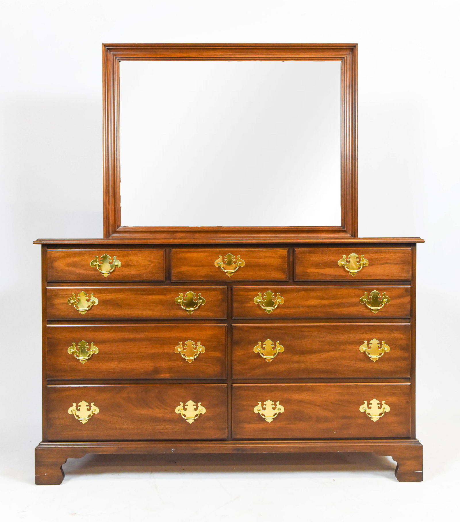 Henkel-Harris Bench Made Black Walnut Dresser w/Mirror (1 of 8)