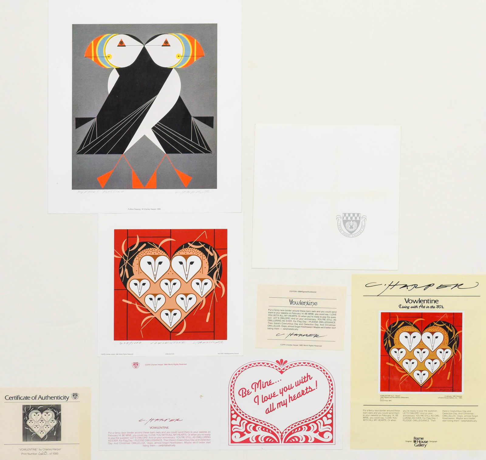 Harper, Charles "Vowlentine" & "Puffin Passing" 2 Signd (1 of 14)