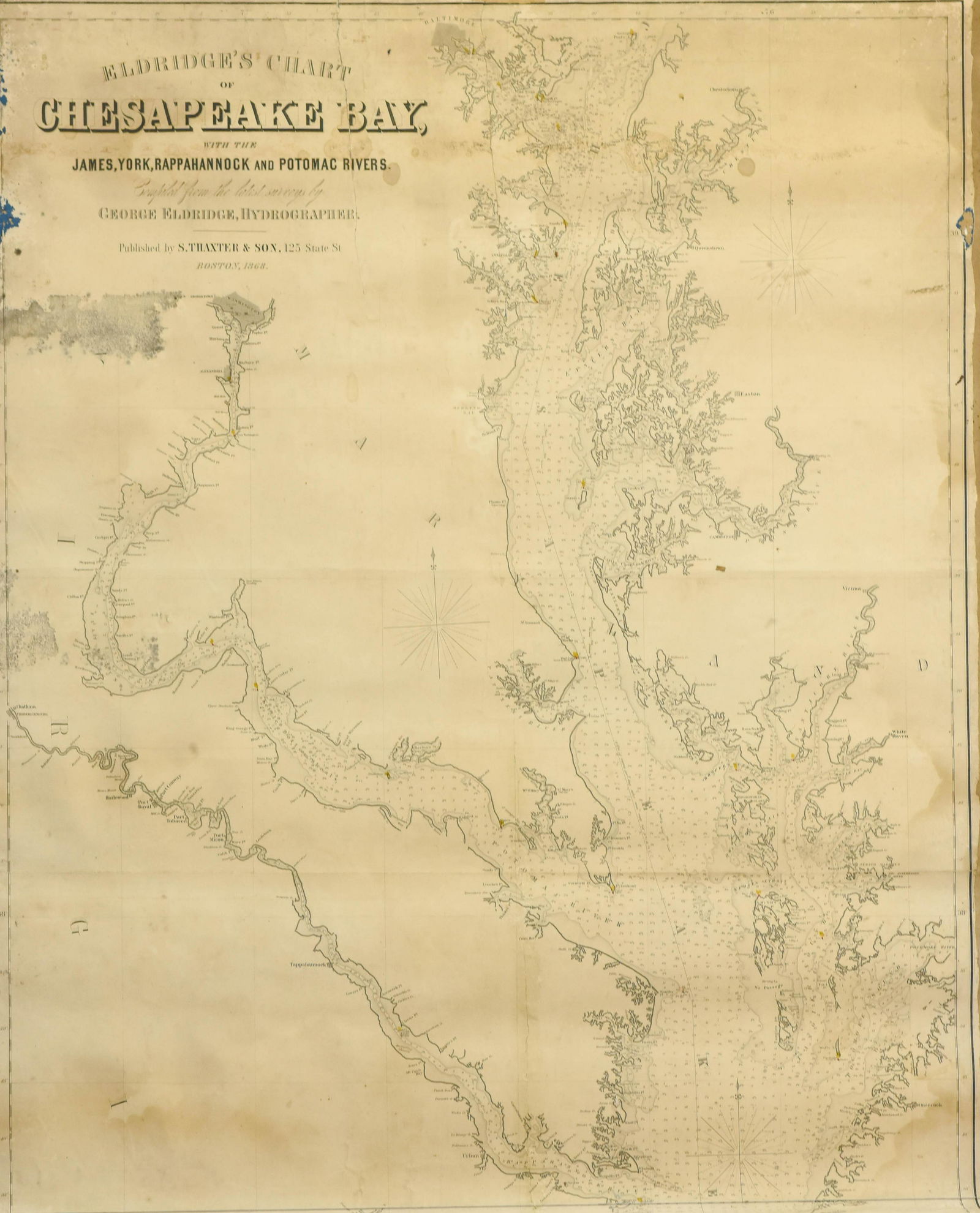 George Eldridge, Large Chart of Chesapeake Bay 1868 (1 of 14)