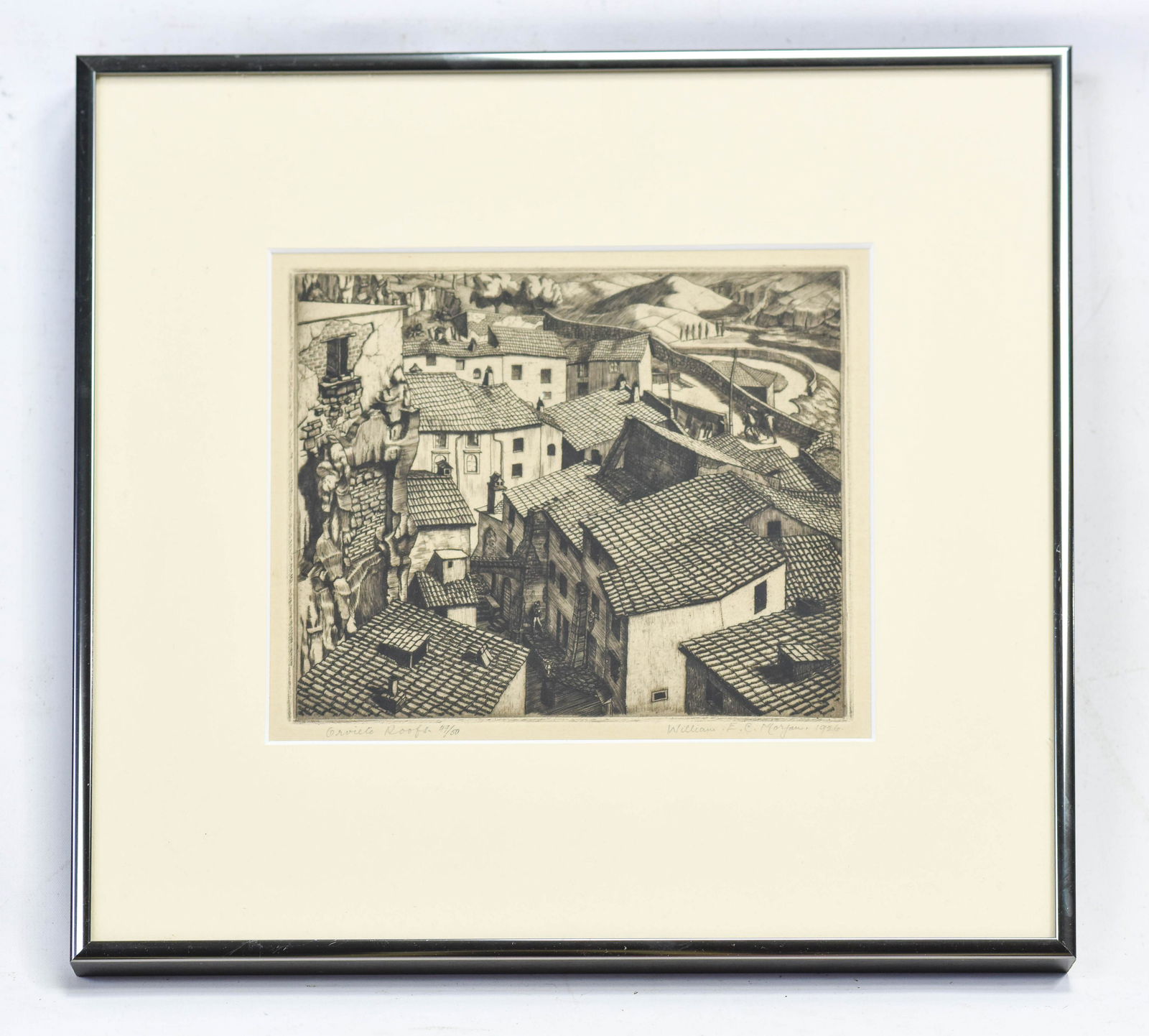 William E.C. Morgan, "Orvieto Roofs" 1926 Etching (1 of 5)