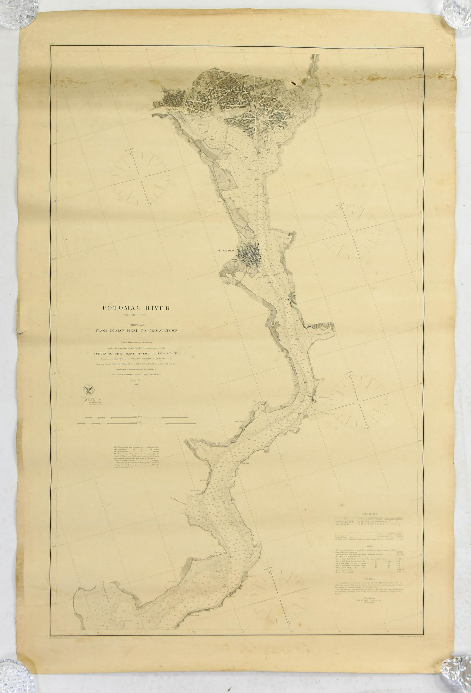 1864 U.S. Coast Survey Map of Washington D.C., (1 of 6)