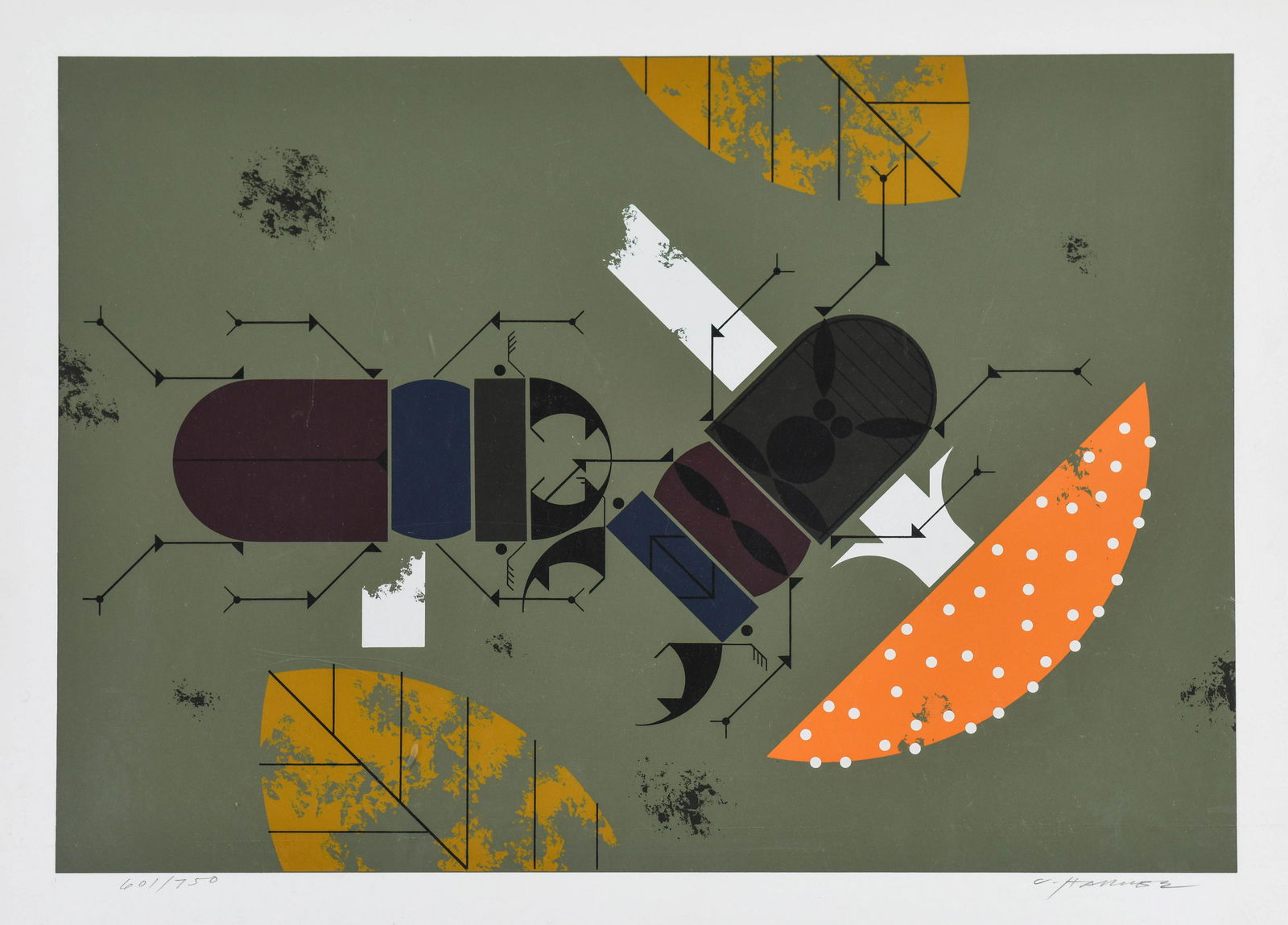 Harper, Charles "Beetle Battle" 1971 Serigraph Print (1 of 4)