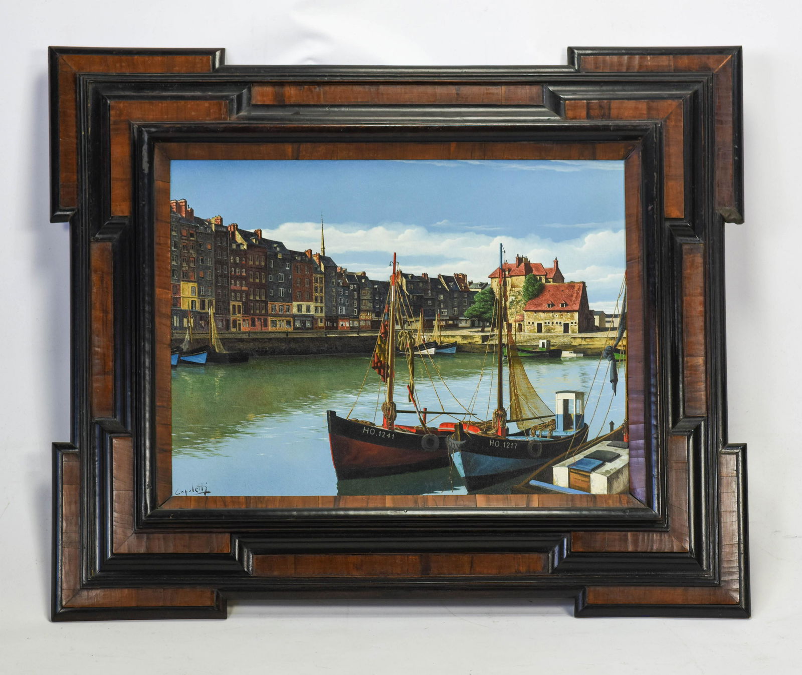 Capuletti, Jose Manuel "Ships at Harbor" Oil Painting (1 of 6)