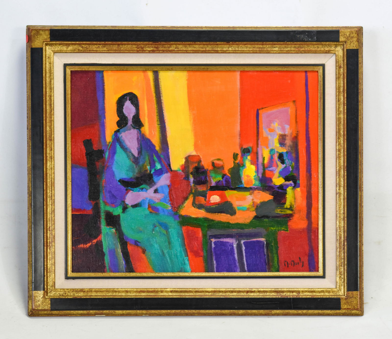 Mouly, Marcel. "Femme Kimono" 1993 Oil on Canvas (1 of 4)