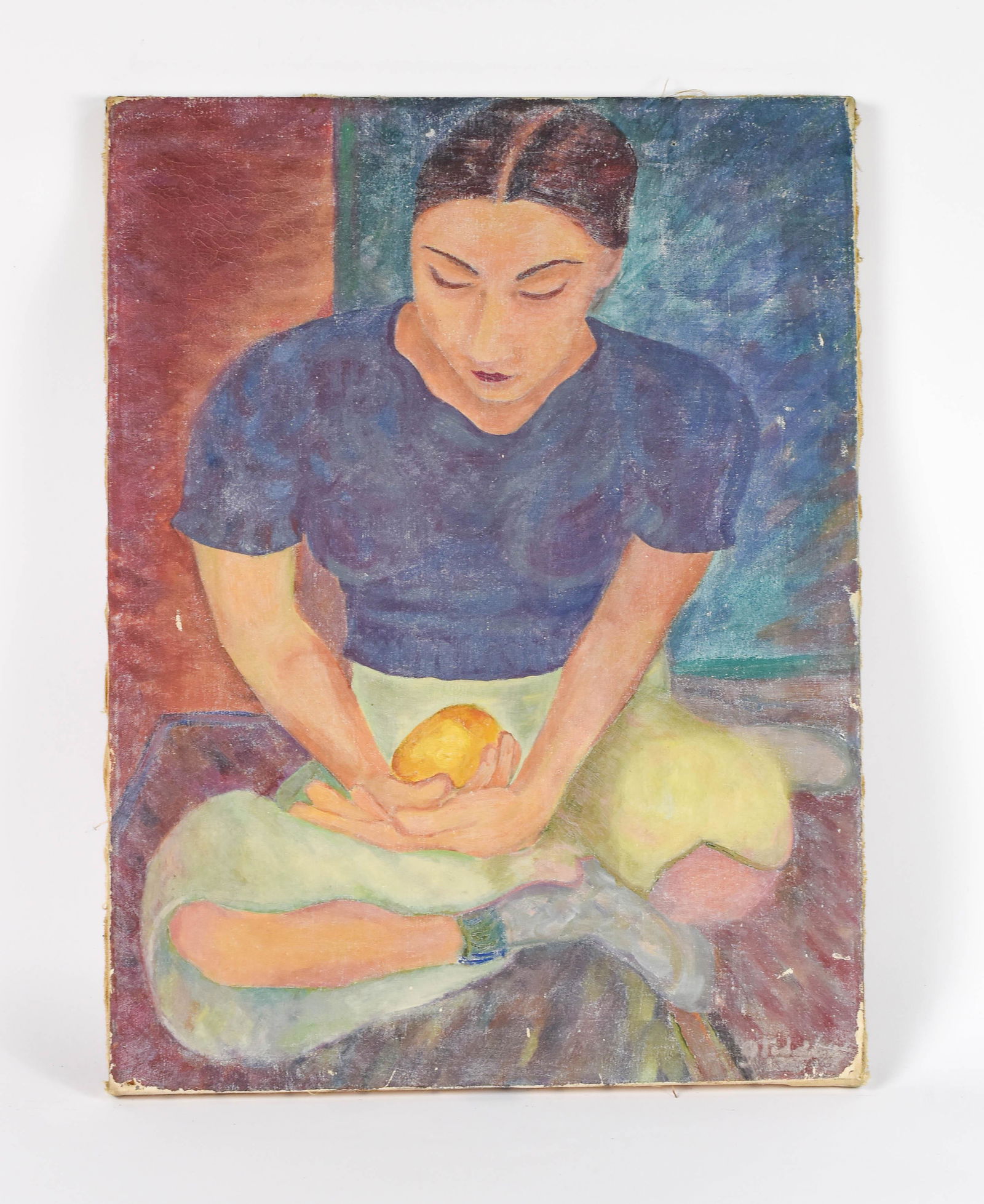 Parker, Glidden (Pottery) "Woman Holding Fruit" Oil (1 of 6)