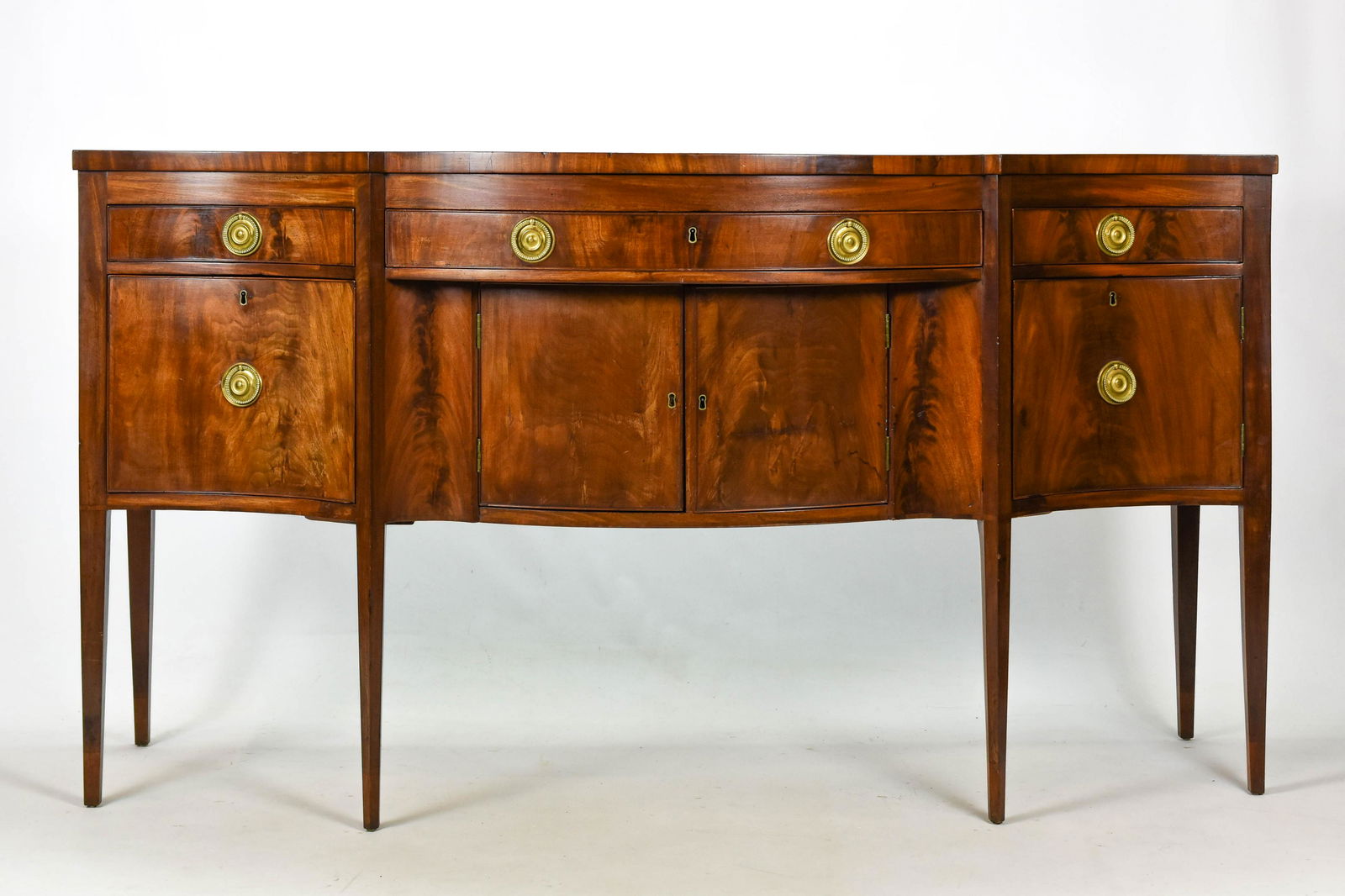 Large Flame Mahogany Sheraton Sideboard ca.1820 (1 of 15)