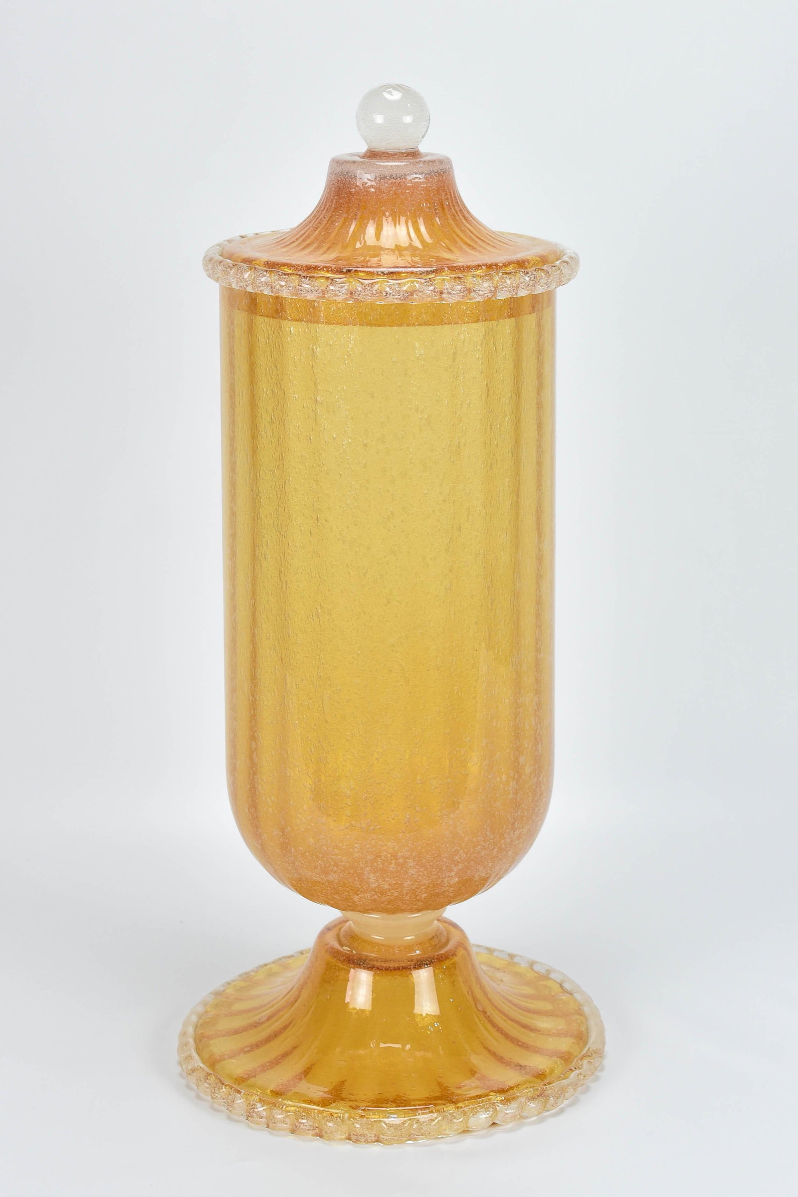 Italian Glass Apothecary Jar 24" Lidded Vase (1 of 11)