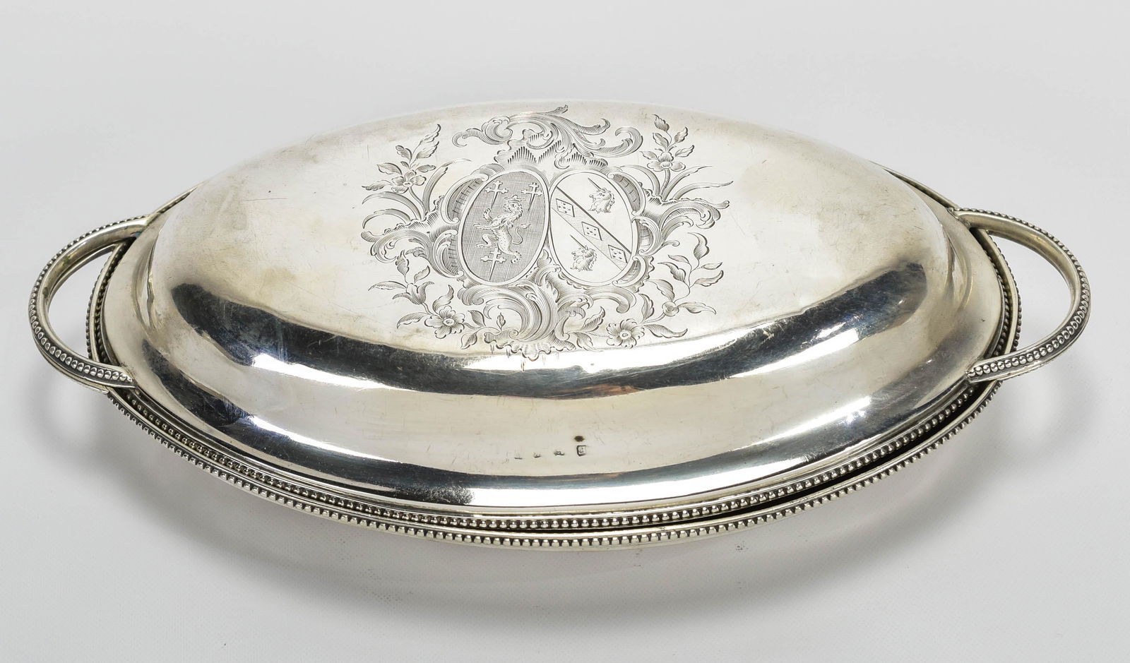 English Sterling Silver Oval Food Server Covered Dis (1 of 10)