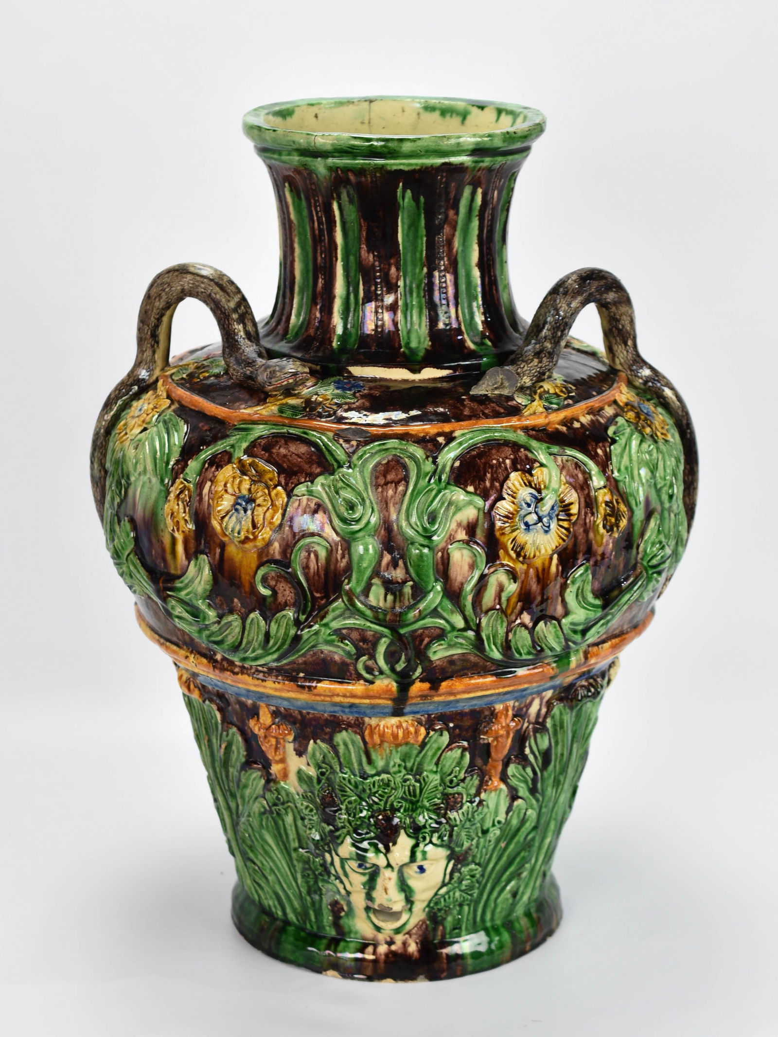 Antique Palissy Ware Majolica Faience Water Urn (1 of 12)