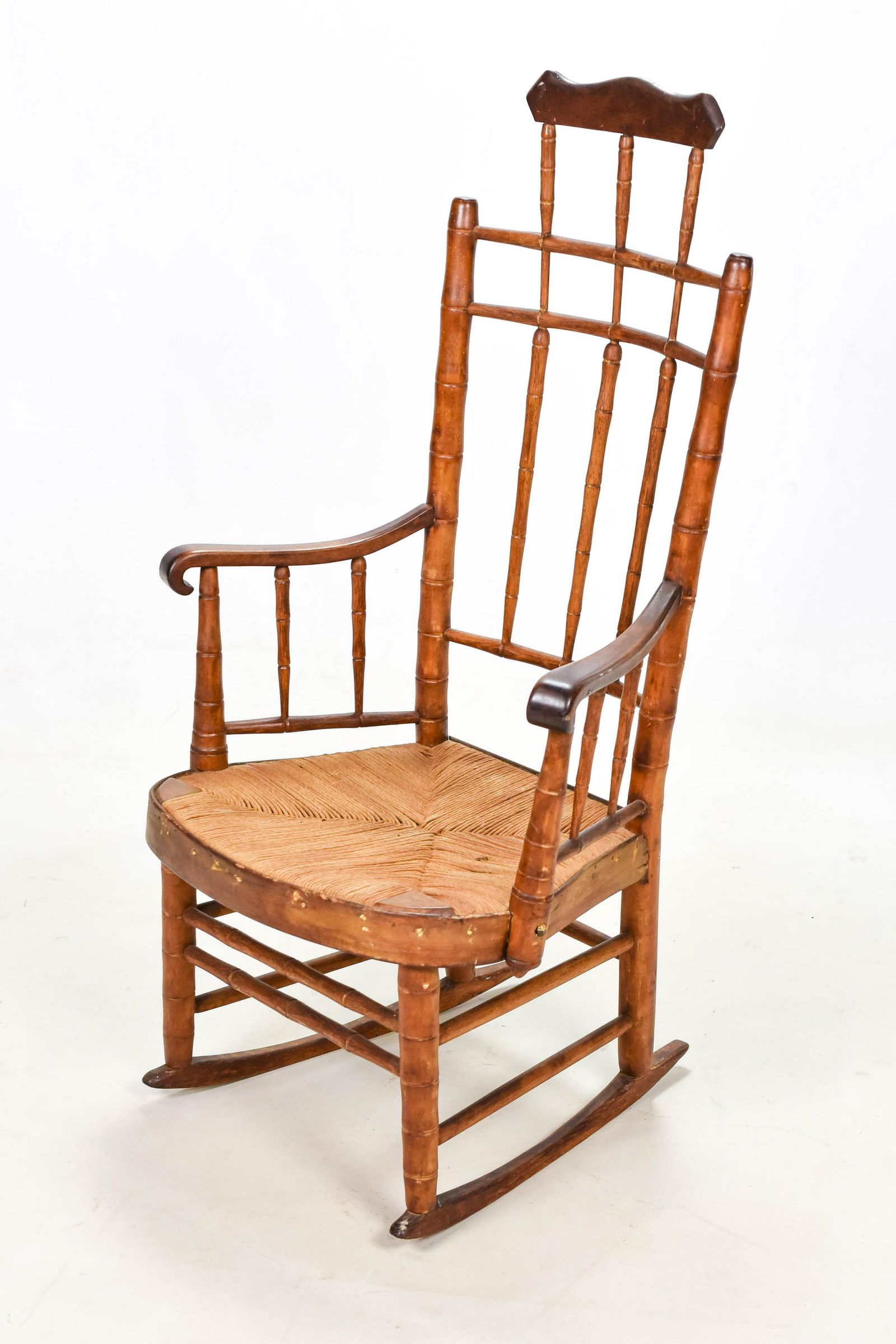 19thc Comb-Back Bamboo Turned Windsor Rocking Chair (1 of 10)