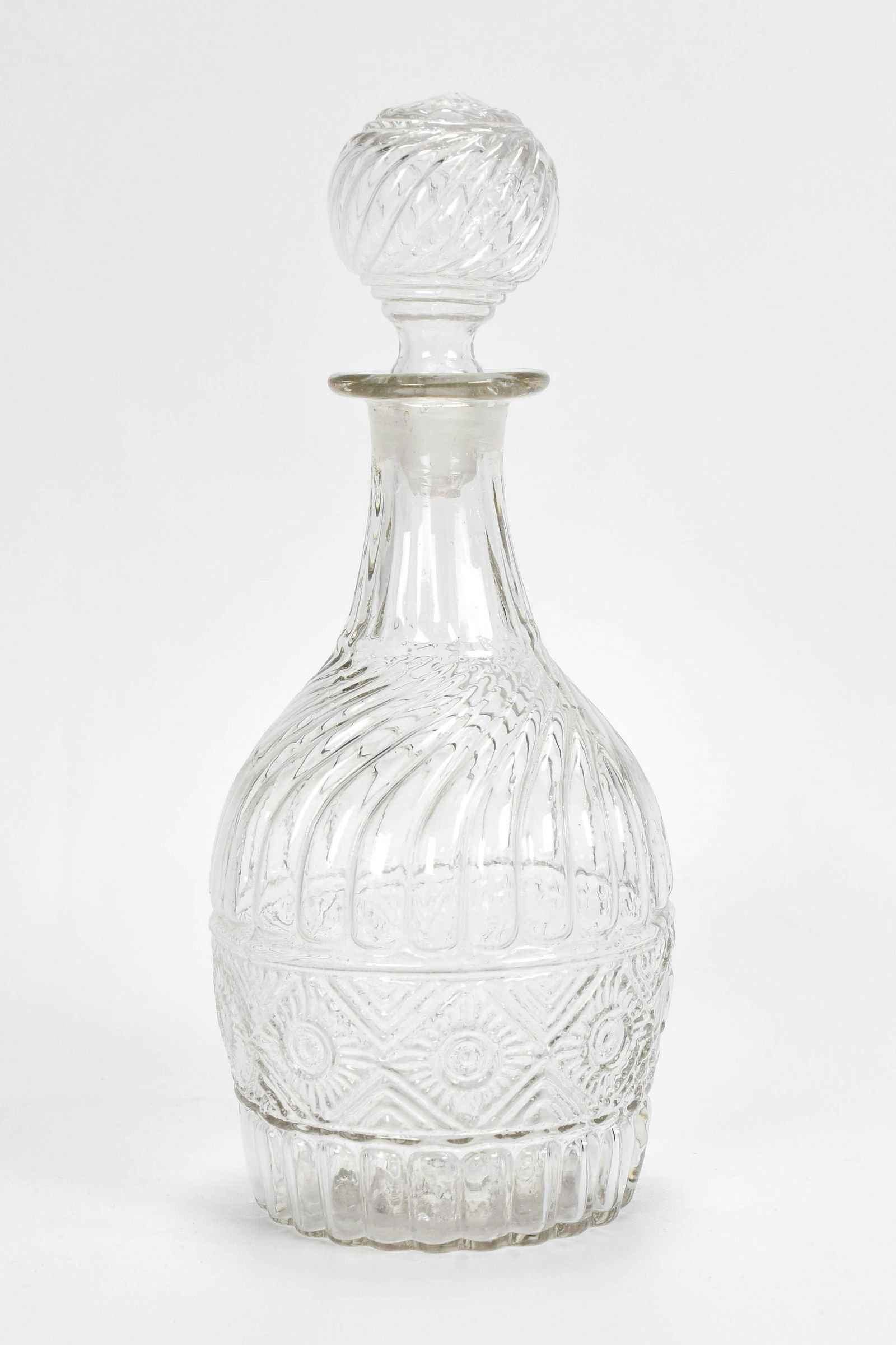 Antique American Three Mold Blown Decanter Bottle (1 of 7)