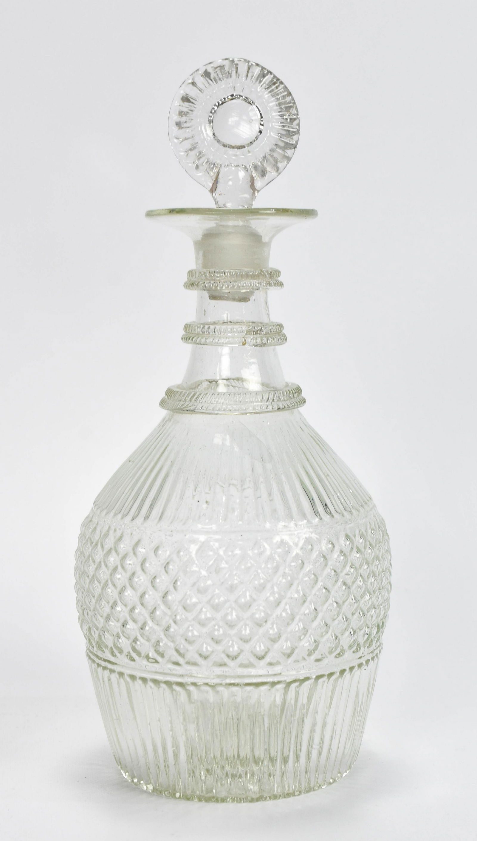 Antique American Blown Decanter Bottle Diamond Quilt (1 of 10)