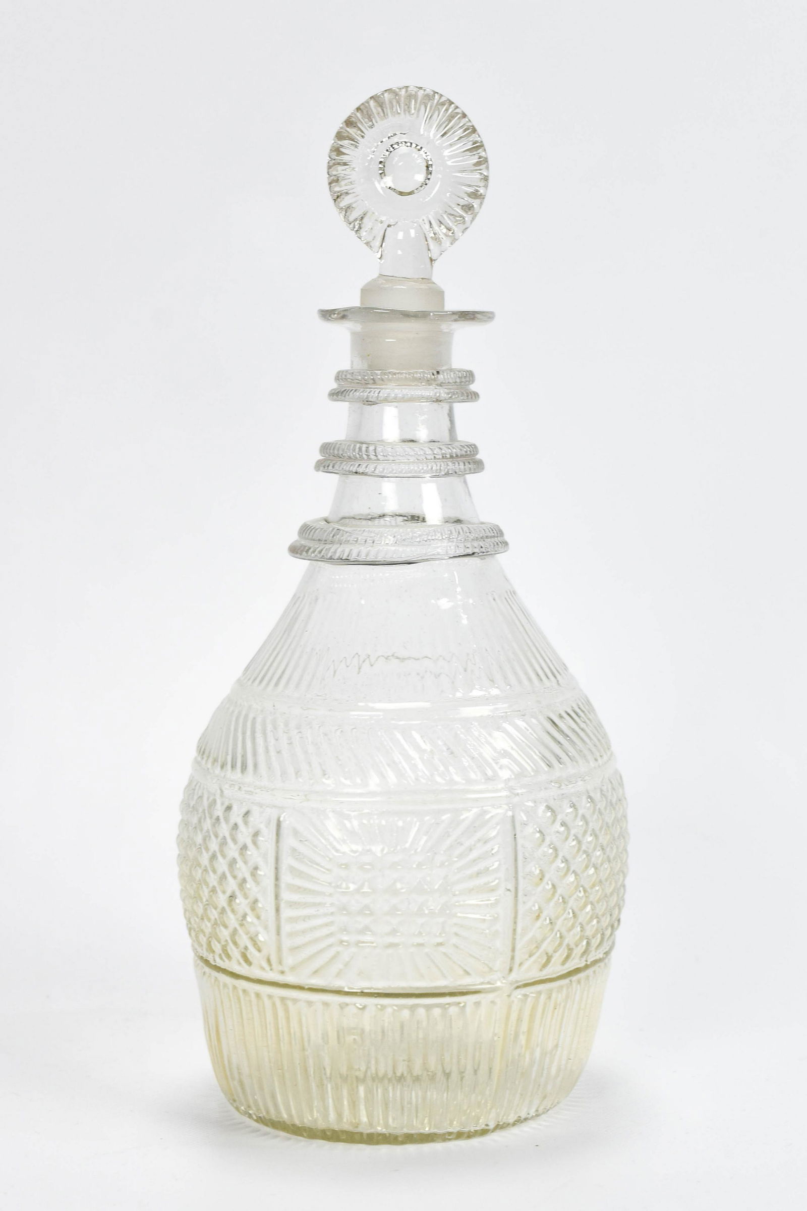 Antique American Three Mold Blown Decanter Bottle (1 of 8)