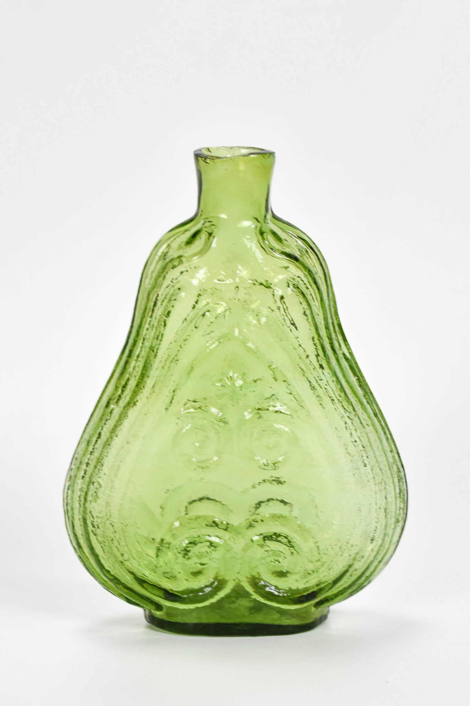 Antique Emerald Green Violin Scroll Flask Bottle (1 of 6)