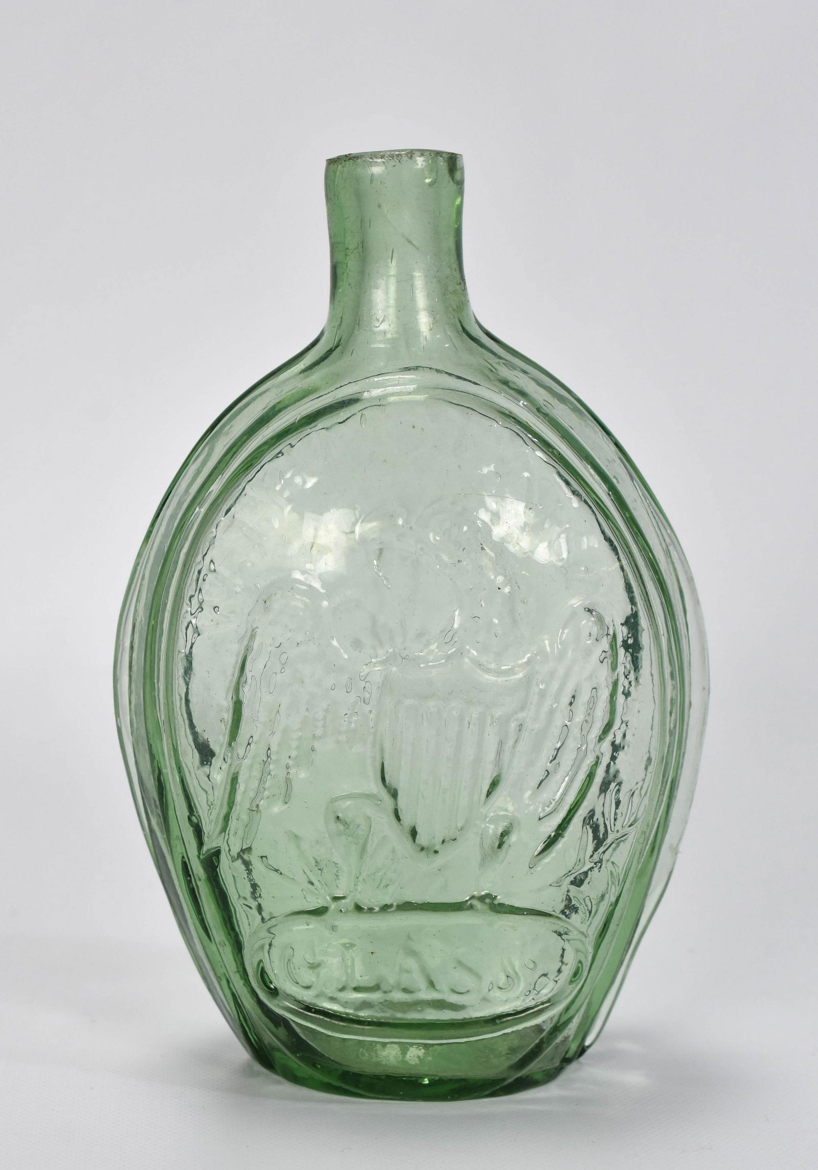 Antique Pittsburgh Green Eagle Agriculture Pint Flask (1 of 4)