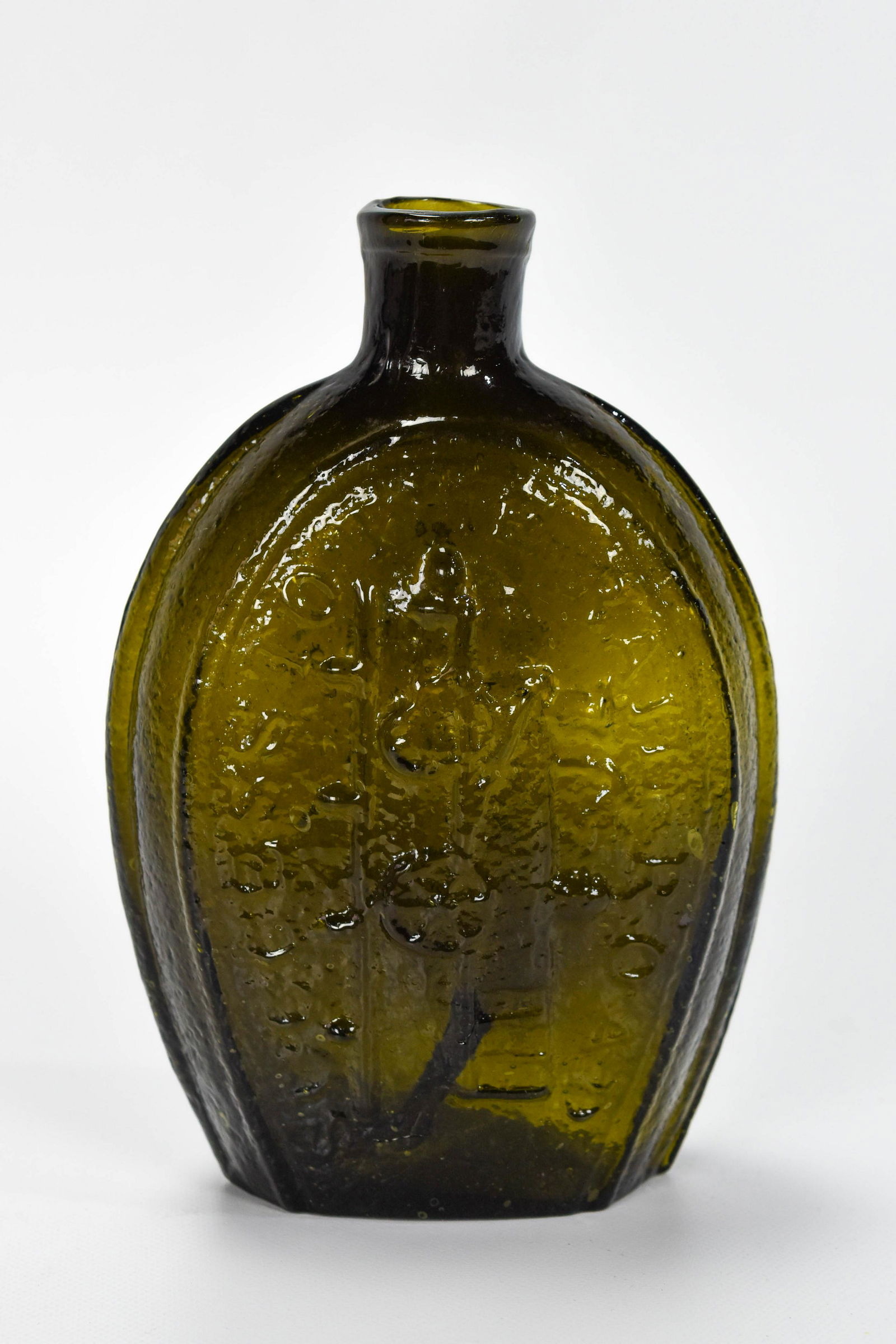 Deep Olive "Success to the Railroad" Pint Flask (1 of 7)