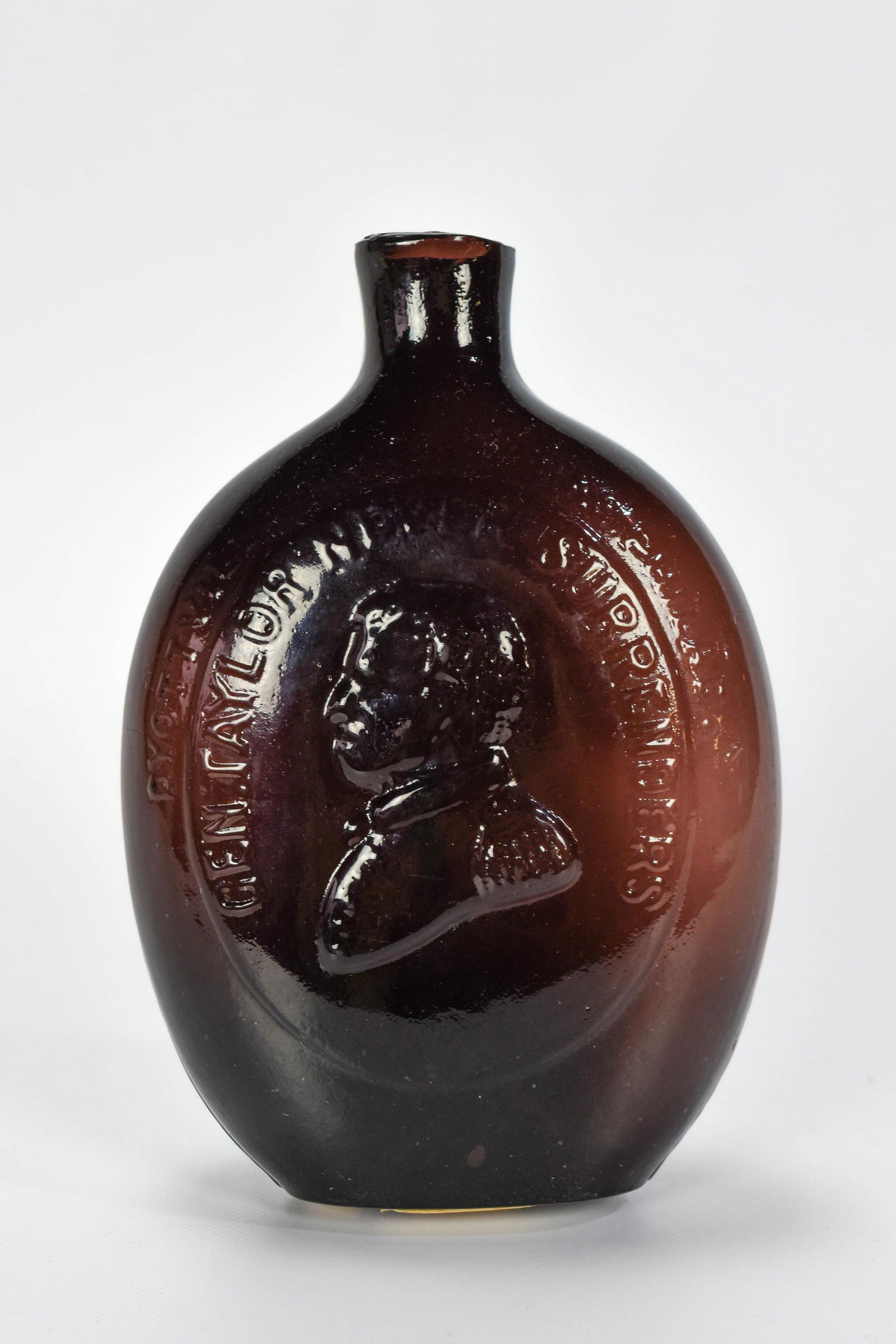 Washington Taylor Historical Pint Puce Purple Flask (1 of 7)
