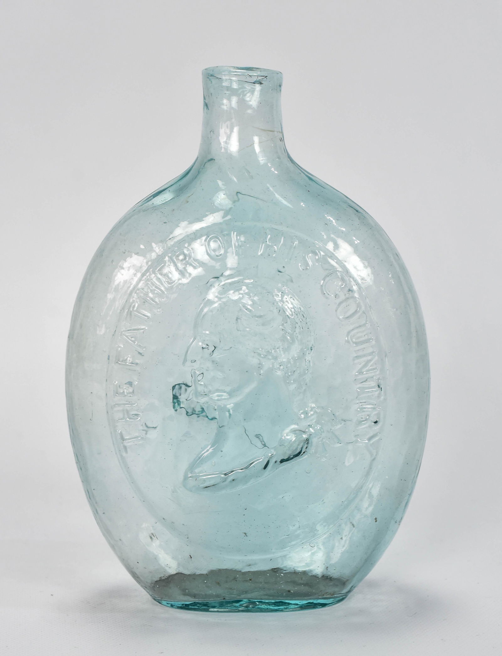 Antique Aqua Washington & Taylor Pint Motto Flask (1 of 9)