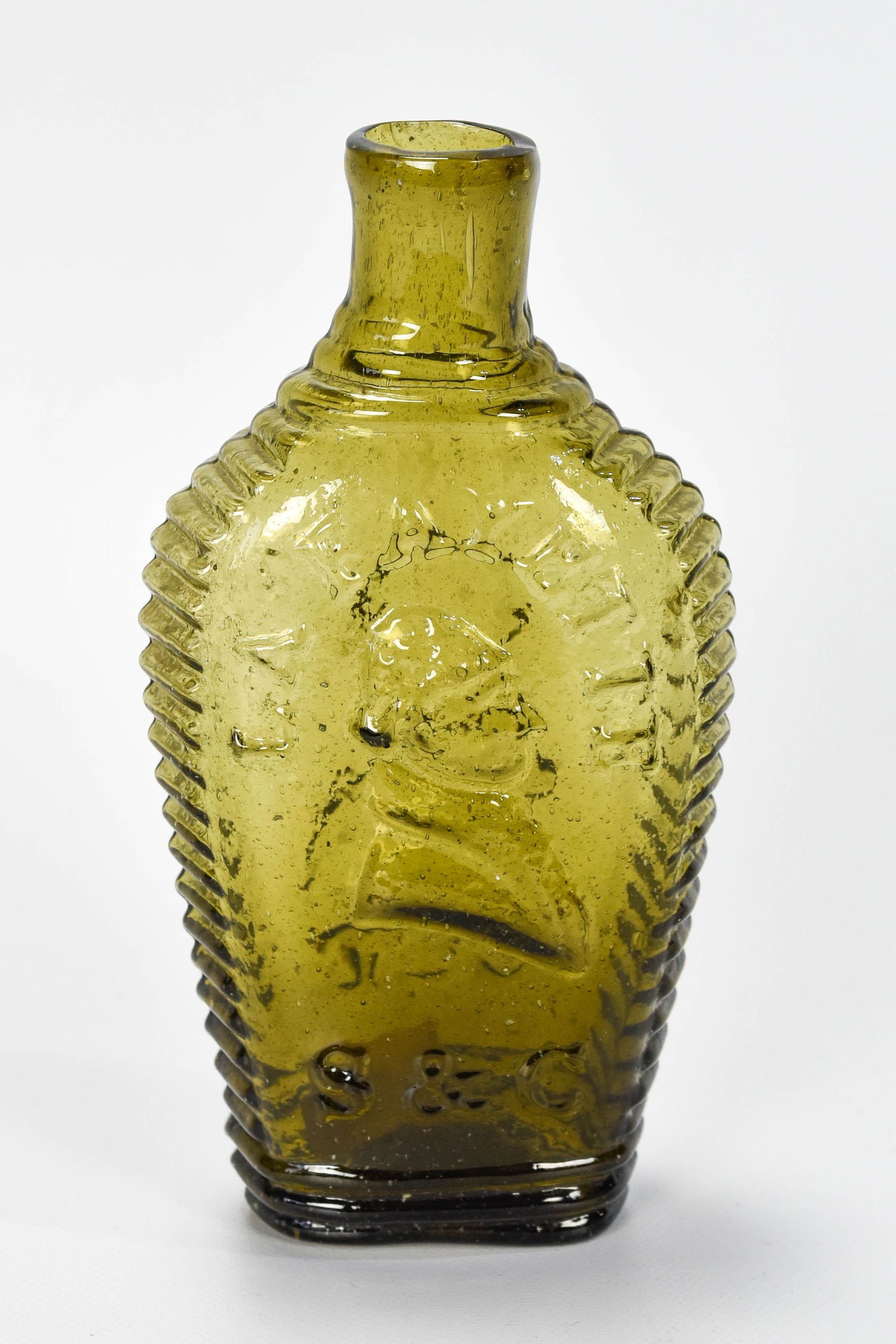 Olive Lafayette Clinton 1/2 Pint Historical Flask (1 of 10)