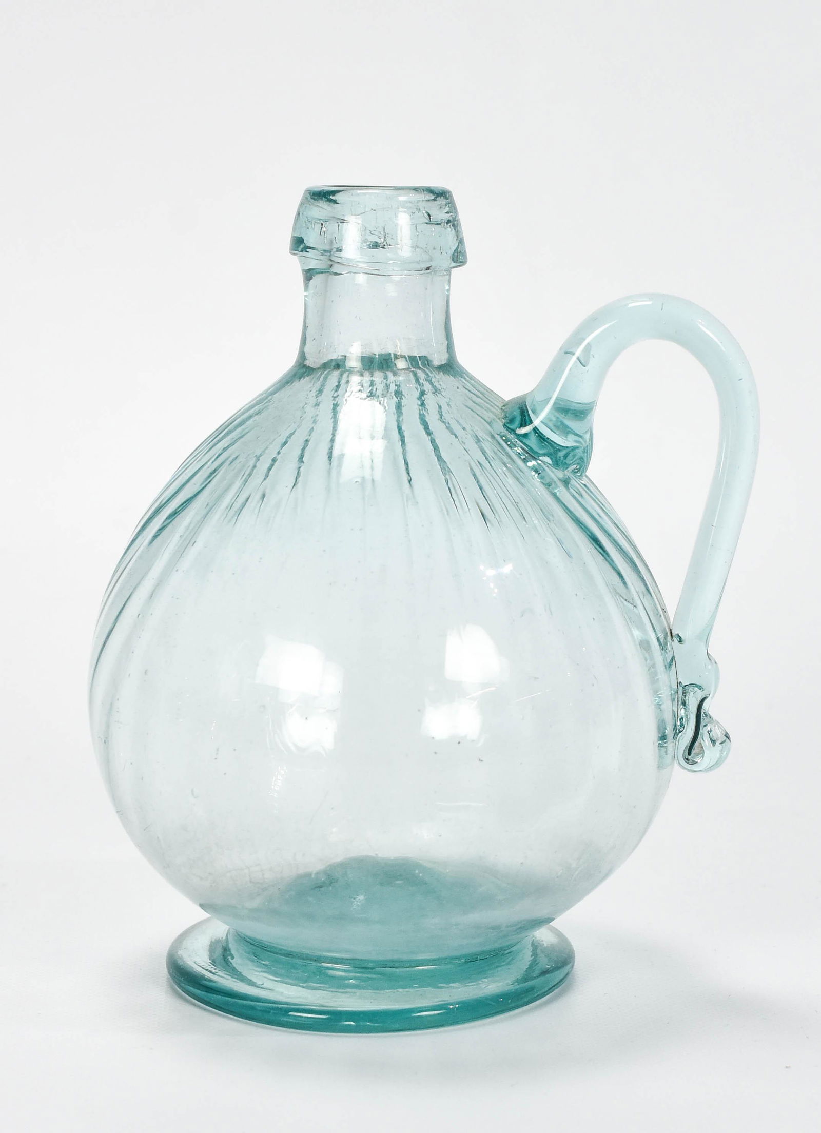 Free Blown South Jersey Swirl Bottle Applied Handle (1 of 8)