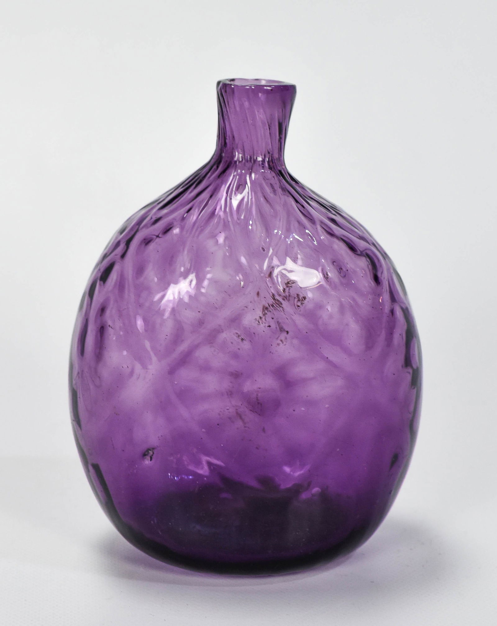 18thC Stiegel "Perfume" Bottle Flask Amethyst (1 of 8)