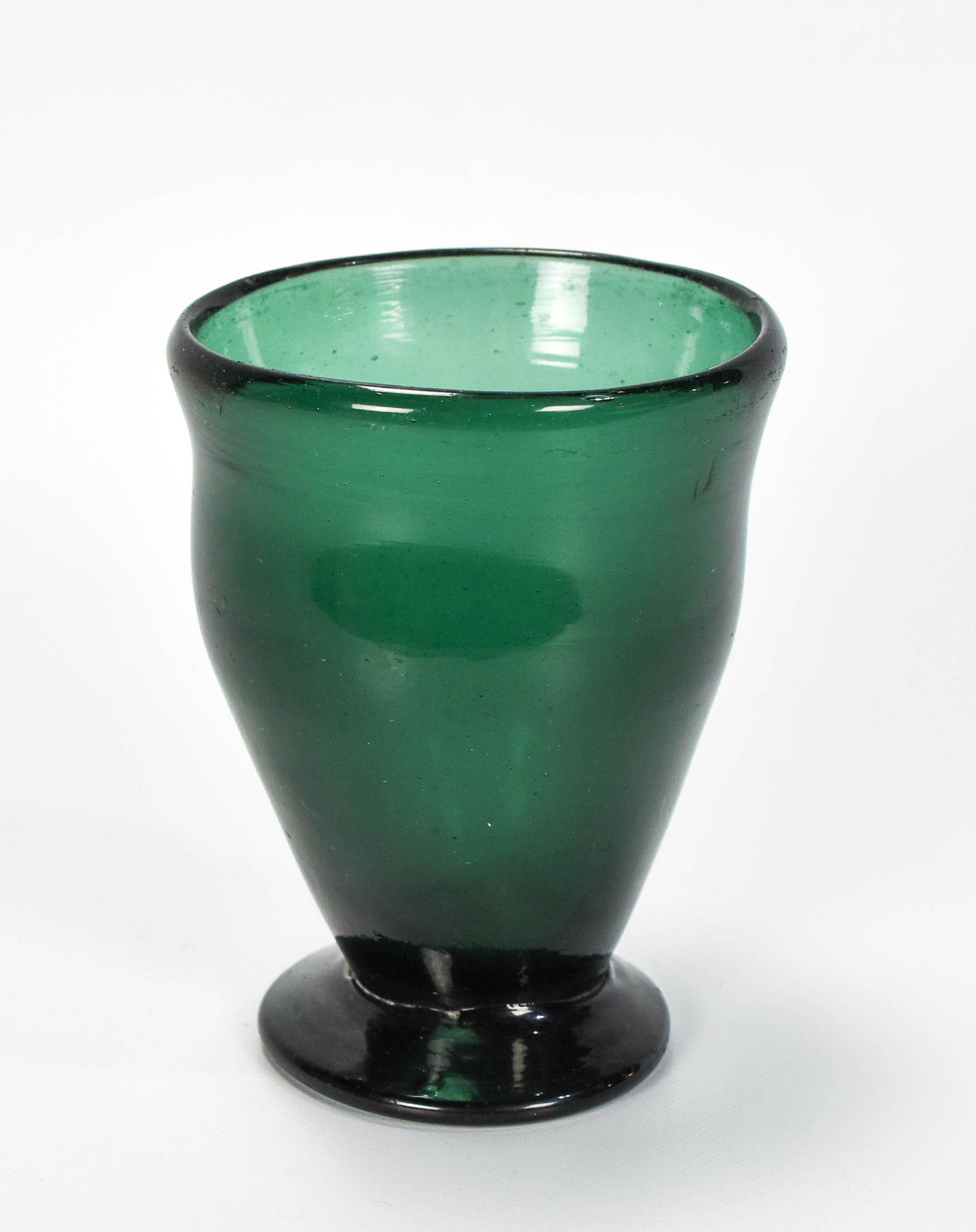 Green Free Blown Saratoga Glass Footed Vase-McKearin (1 of 7)
